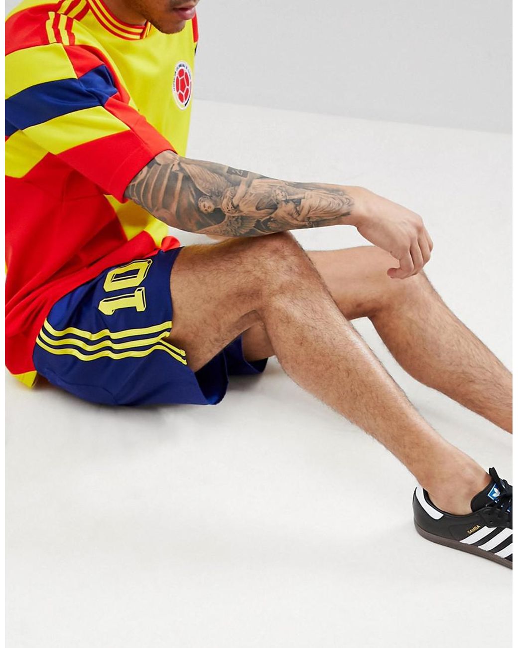 adidas Originals Retro Colombia Football Shorts In Navy Cd6969 in for Men | Lyst