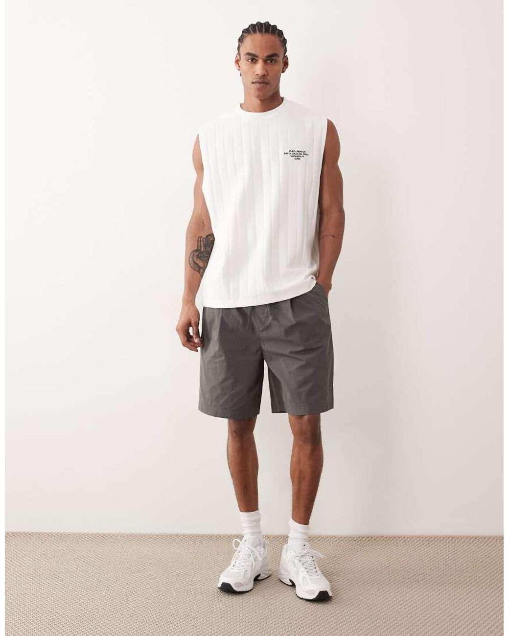 ASOS Gray Mid Length Jorts for men