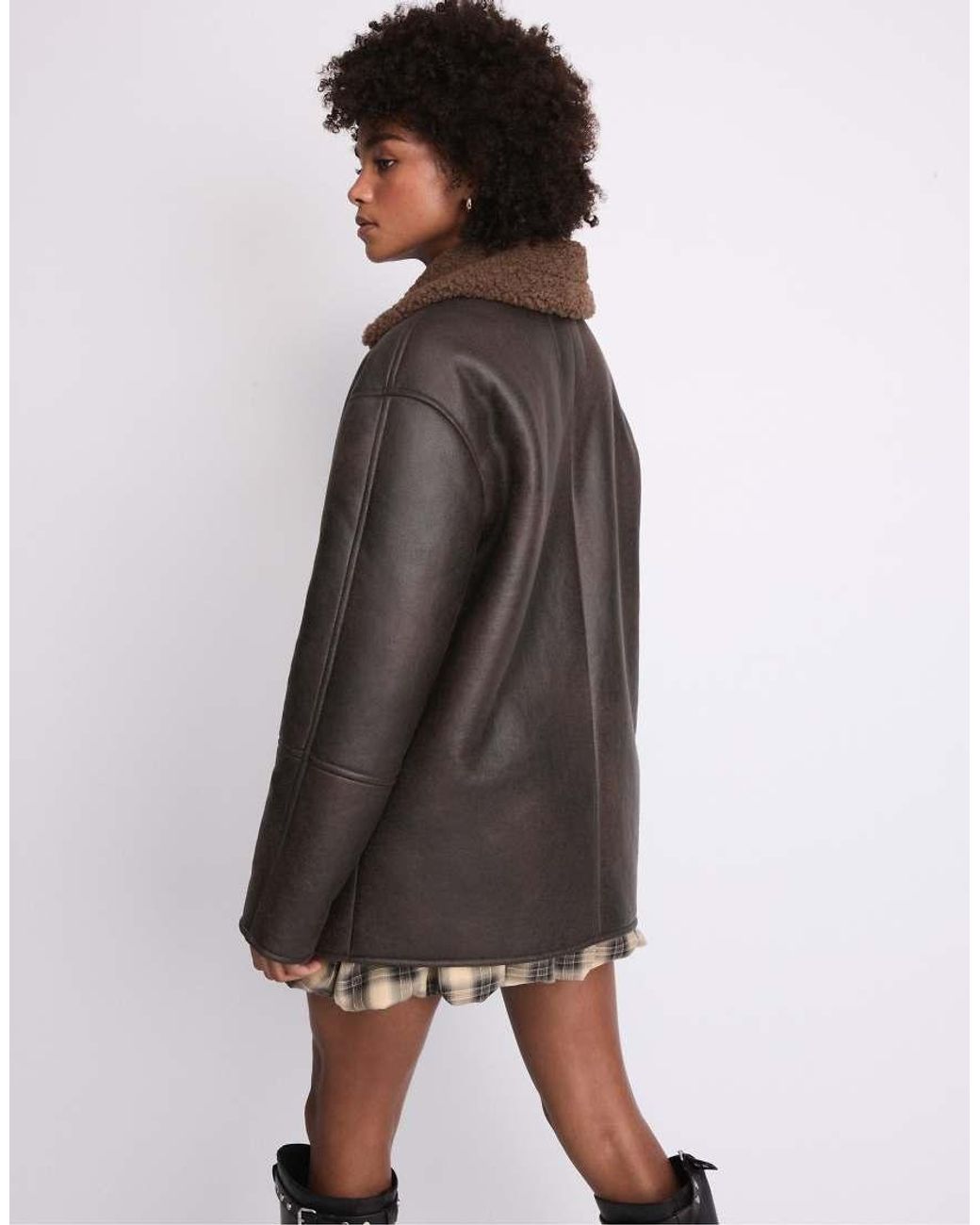 Stradivarius Gray Oversize Double-faced Button-up Jacket