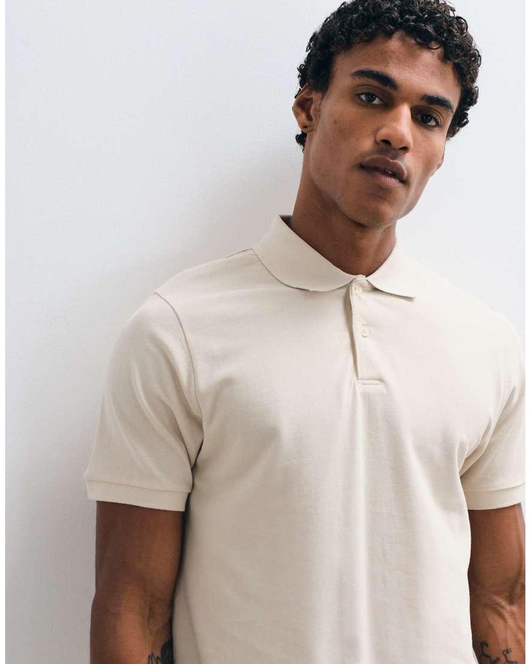 ASOS Natural Essentials Regular Fit Polo for men