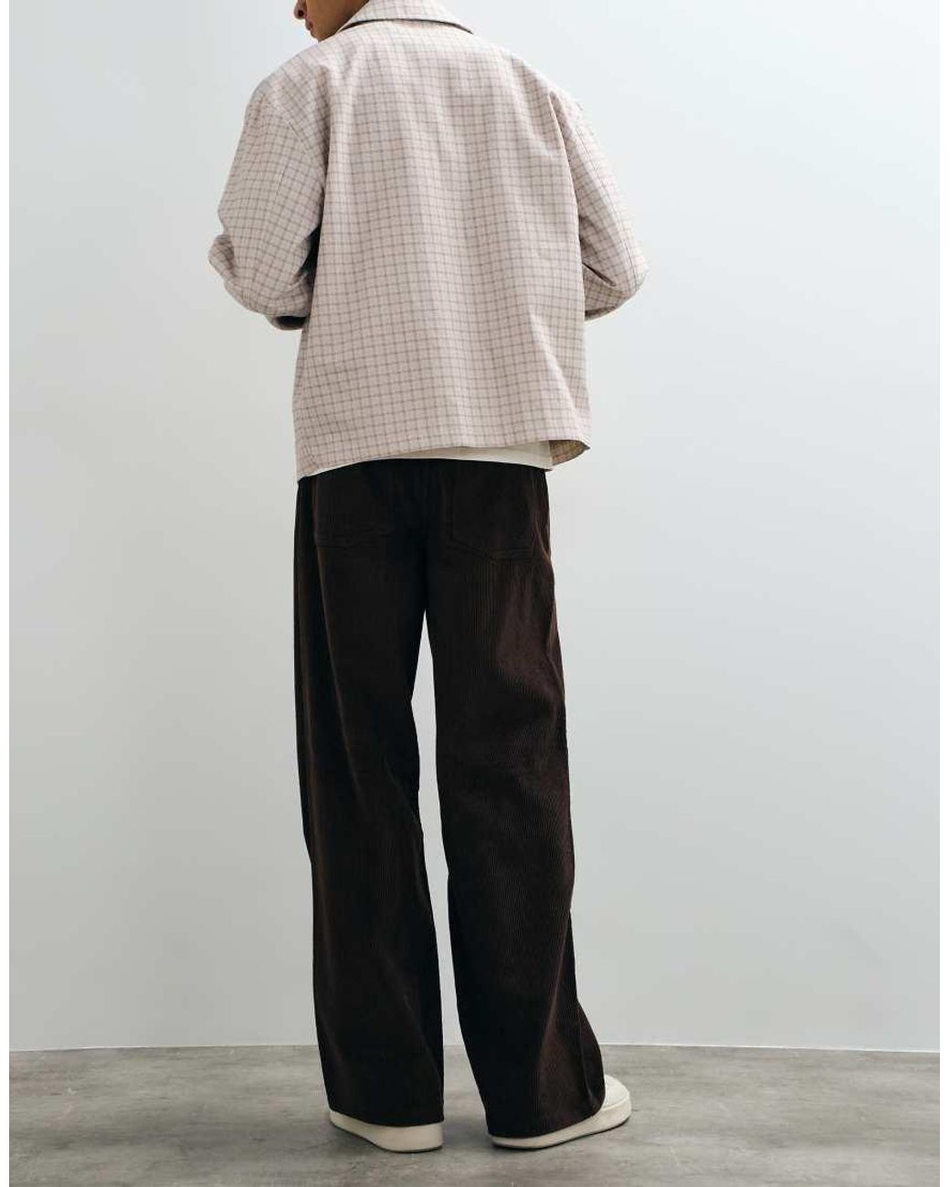ASOS White Loose Corduroy Pants for men