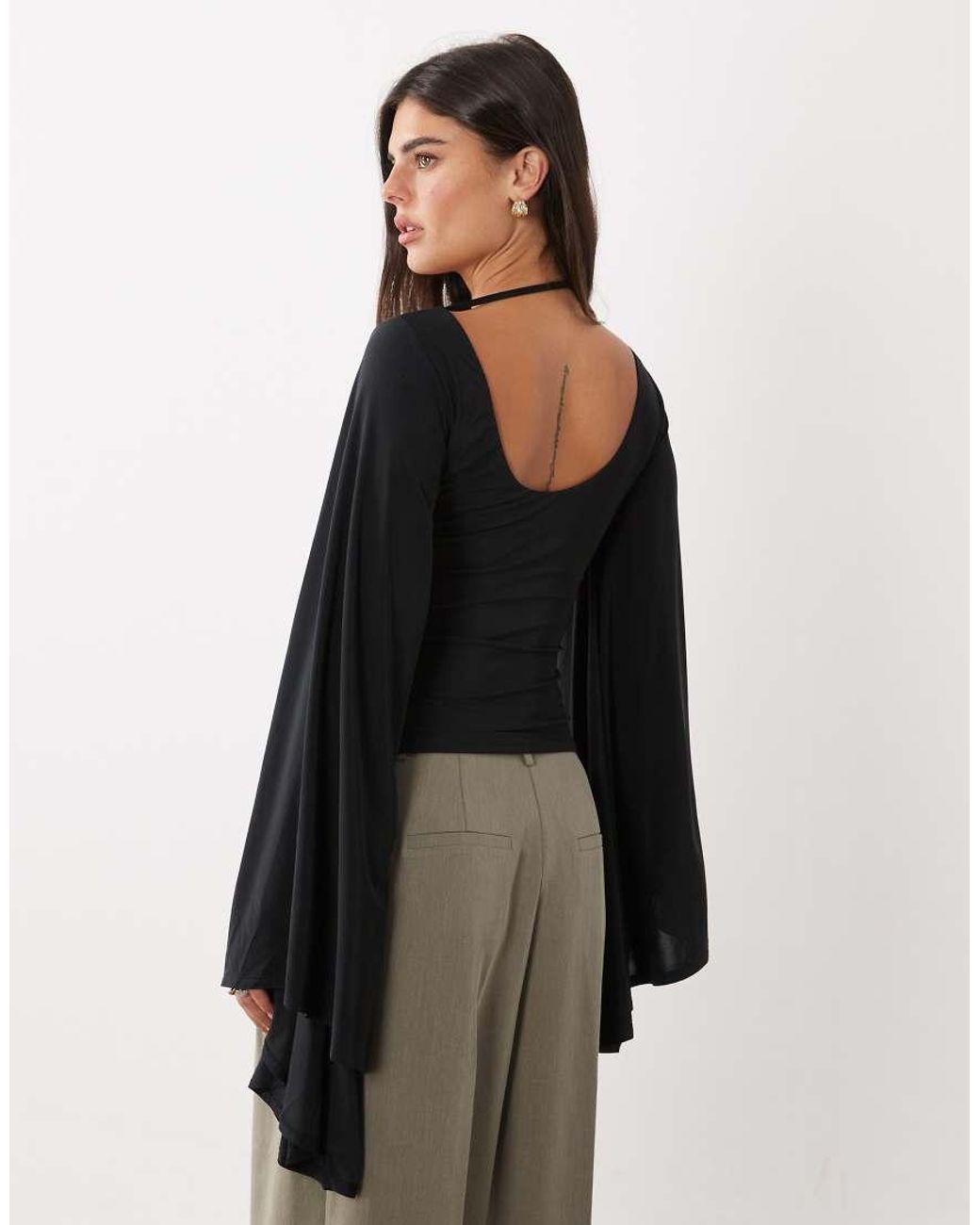 ASOS Black Co-ord Beaded Kimono Sleeve Top