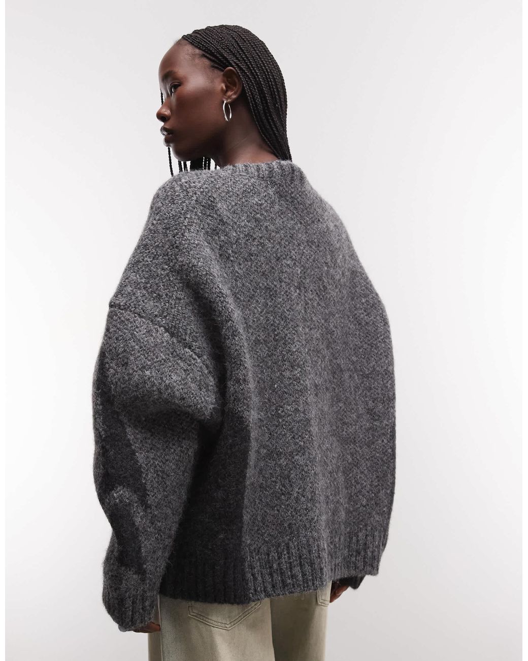 Pull col v en mélange Weekday en coloris Gray