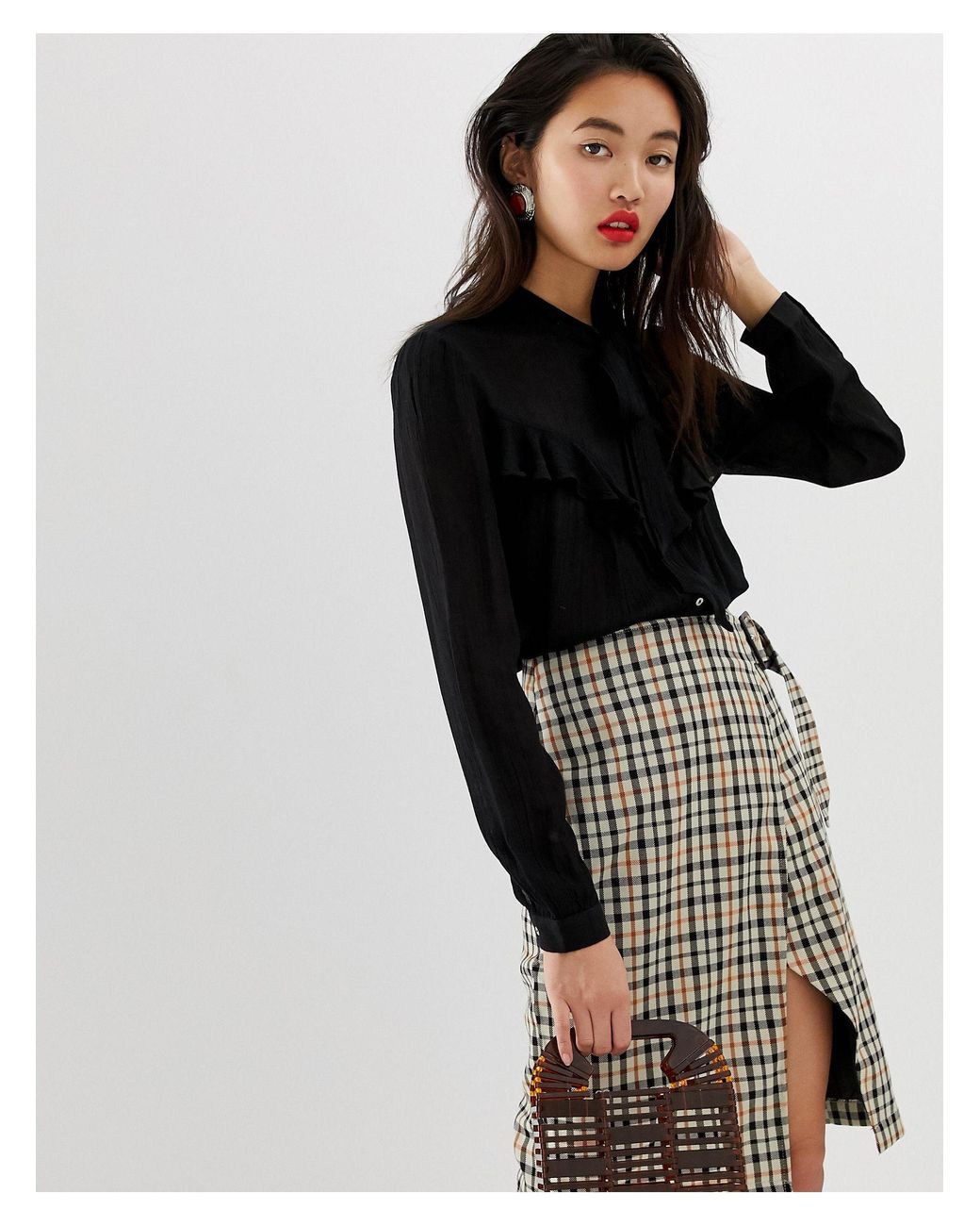 Camisa negra stradivarius sales