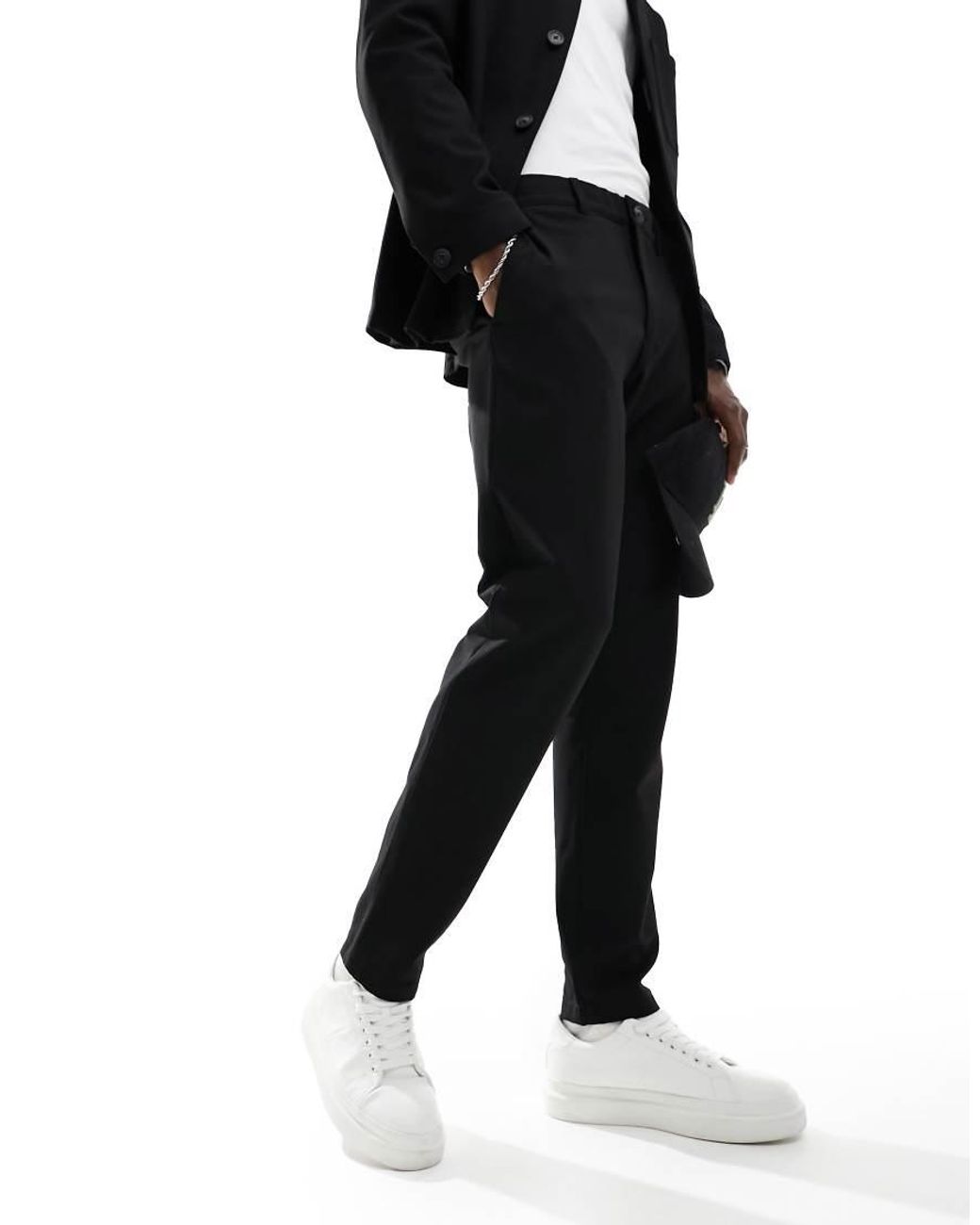 SELECTED Black Slim Fit Suit Trouser for men