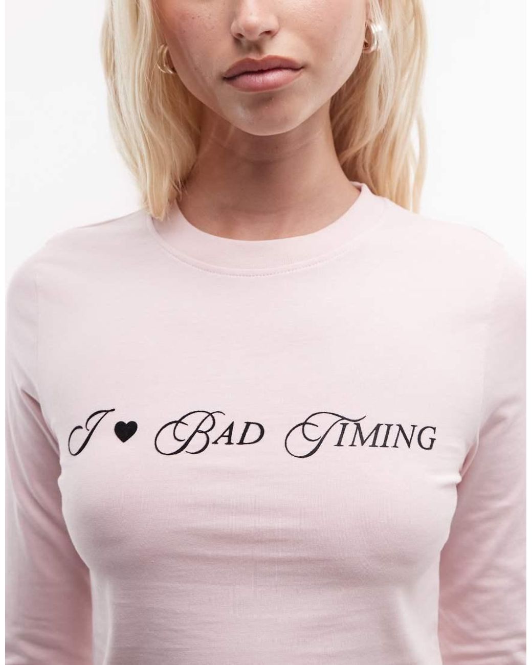 Daisy Street Pink Bad Timing Graphic T-shirt