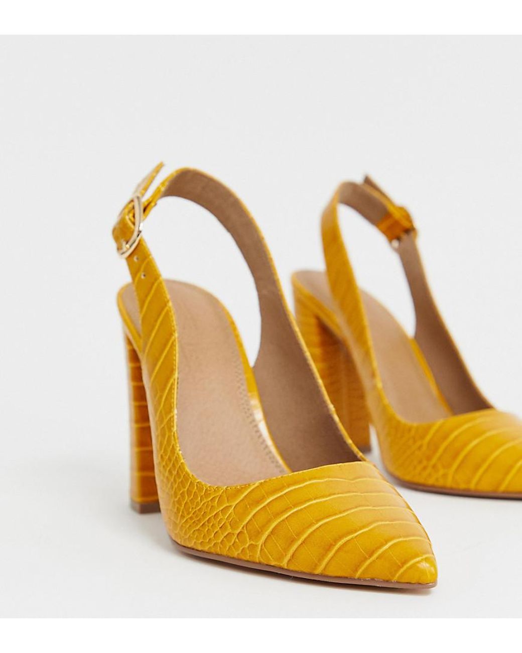 yellow croc heels
