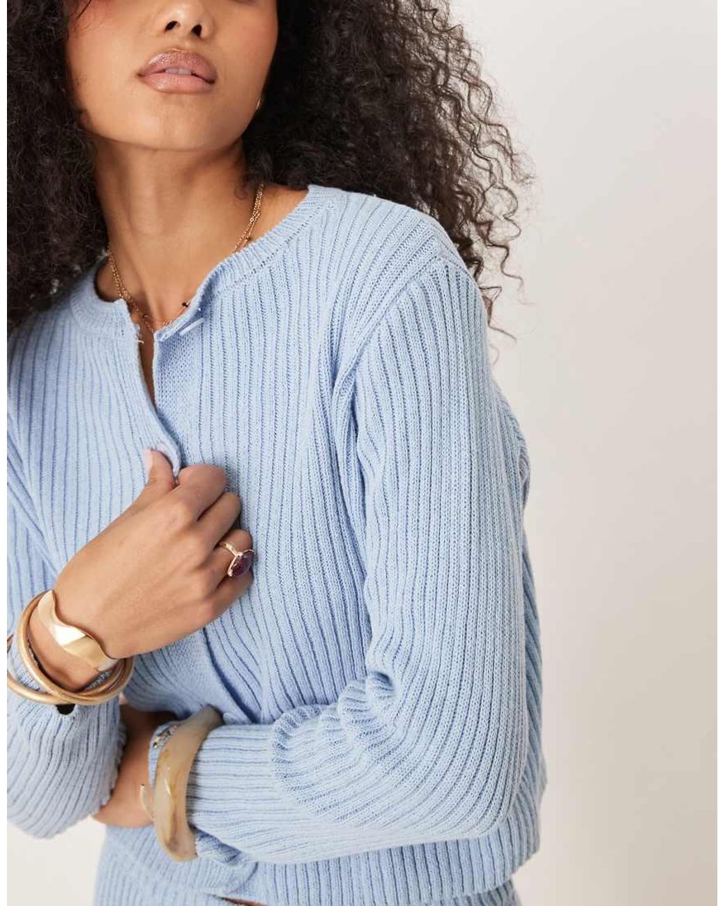 ASOS Blue Neat Fit Knitted Cardigan