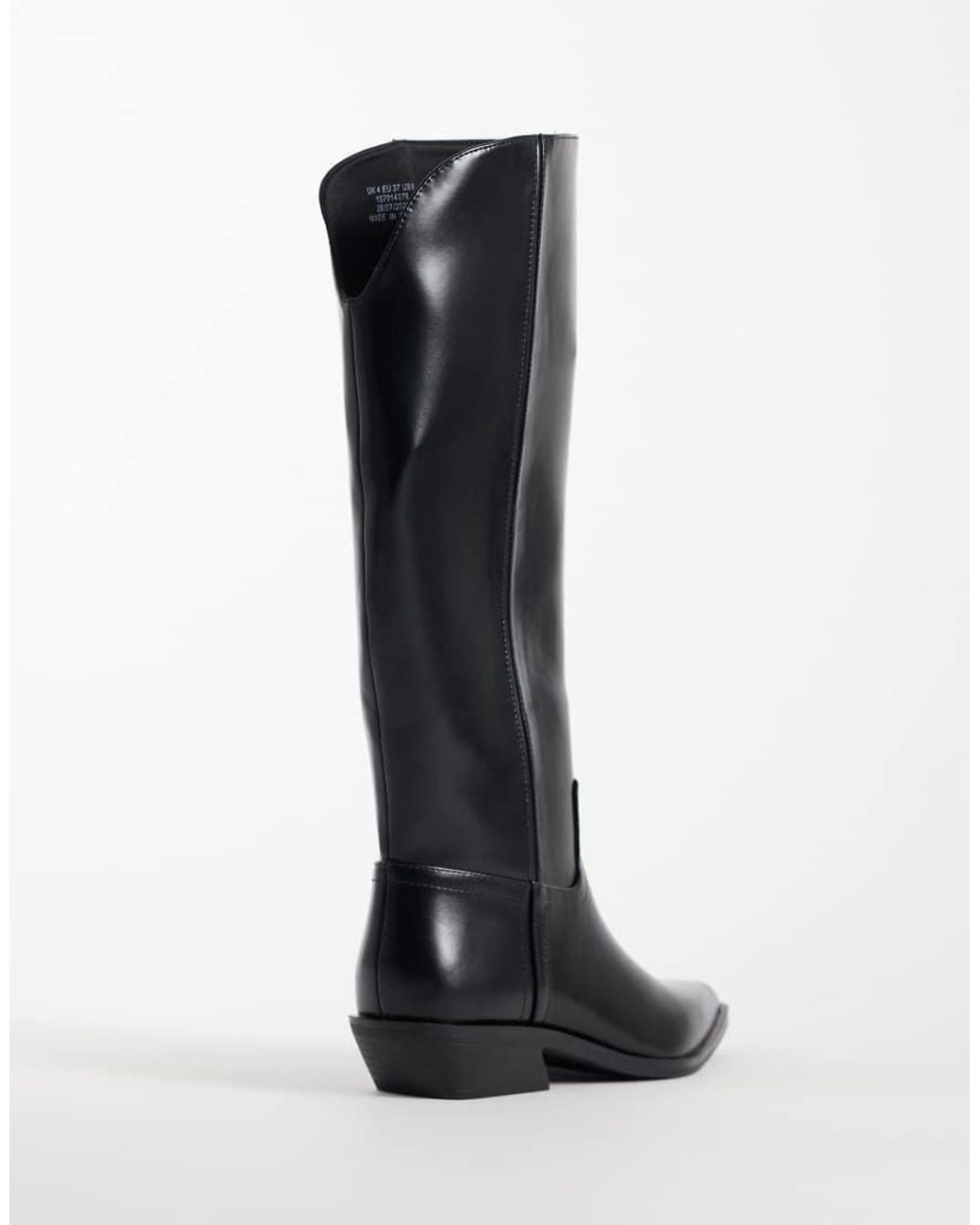 Asos Design Wide Fit Black Carina Western Knee Boots