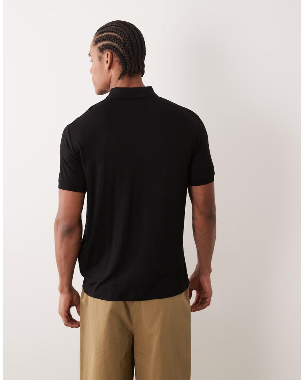 ARMANI EXCHANGE Black Logo Polo Shirt for men