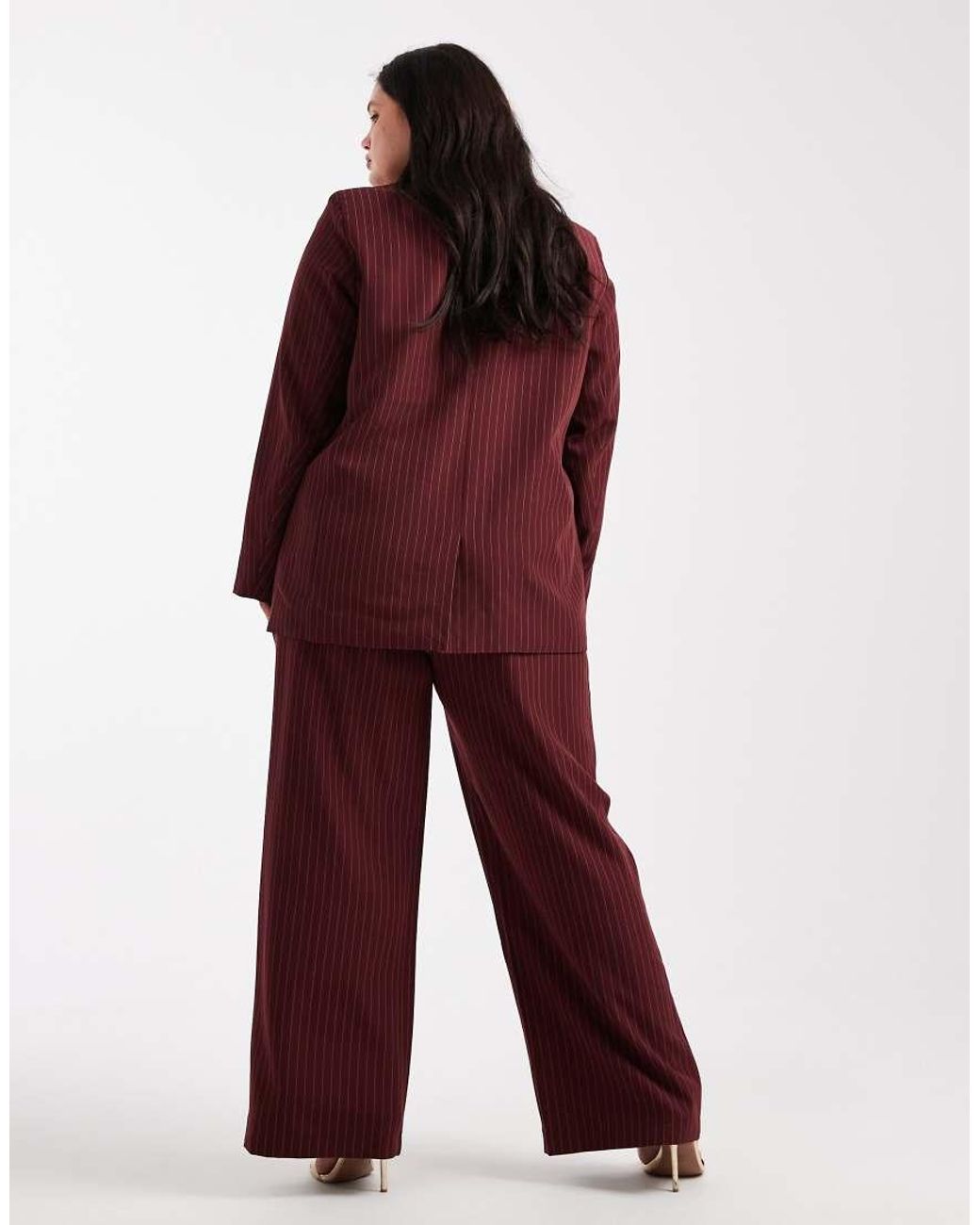 Pieces Plus Red Pieces Curve Tailo Trousers Co-ord