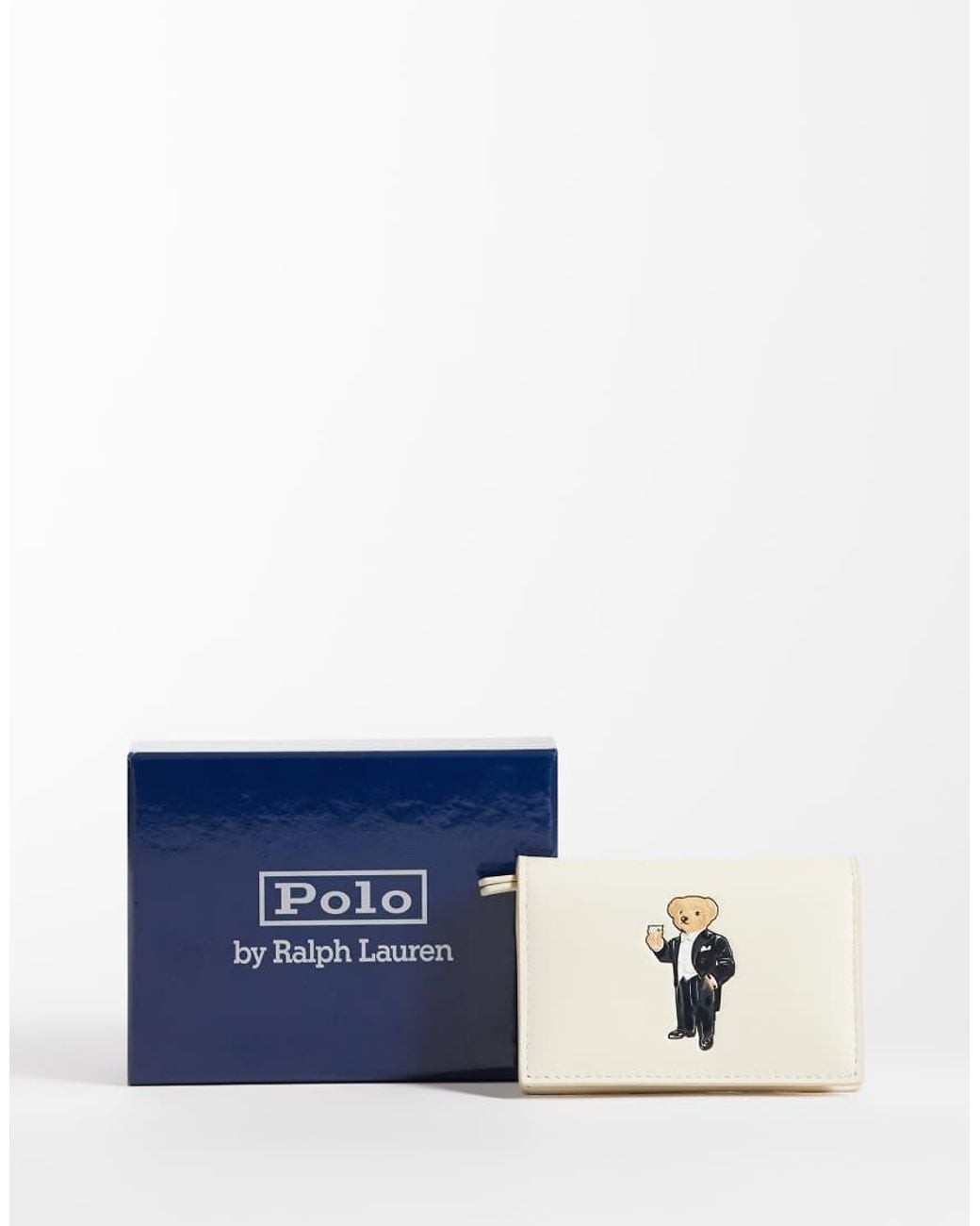 Polo Ralph Lauren Blue Bear Print Flip Card Case