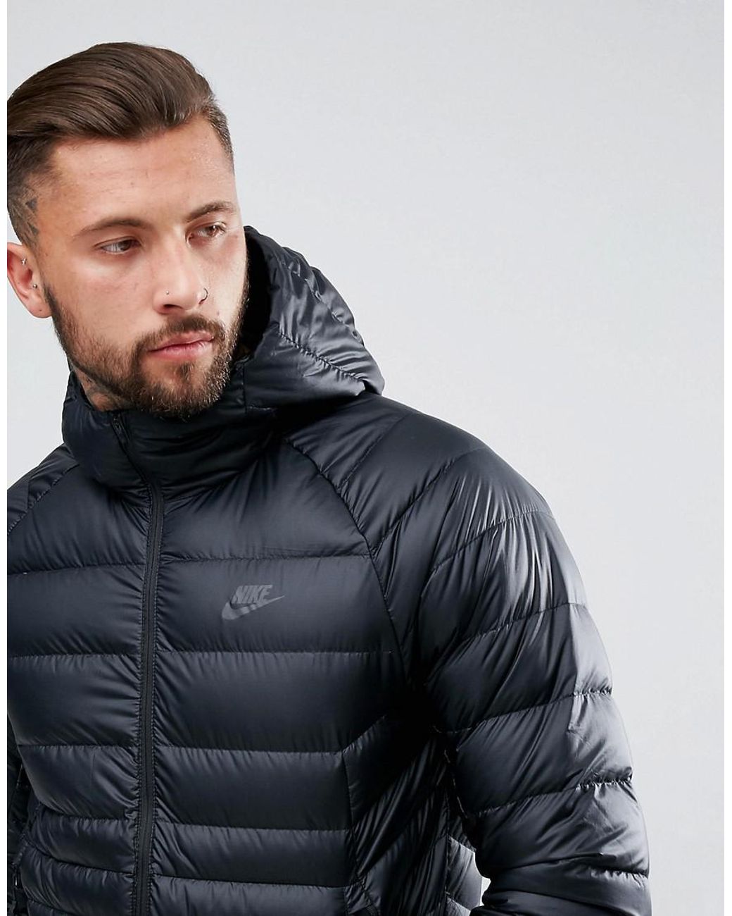 Nike Down Filled Jacket With Hood In Black 866027-010 for Men | Lyst  Australia