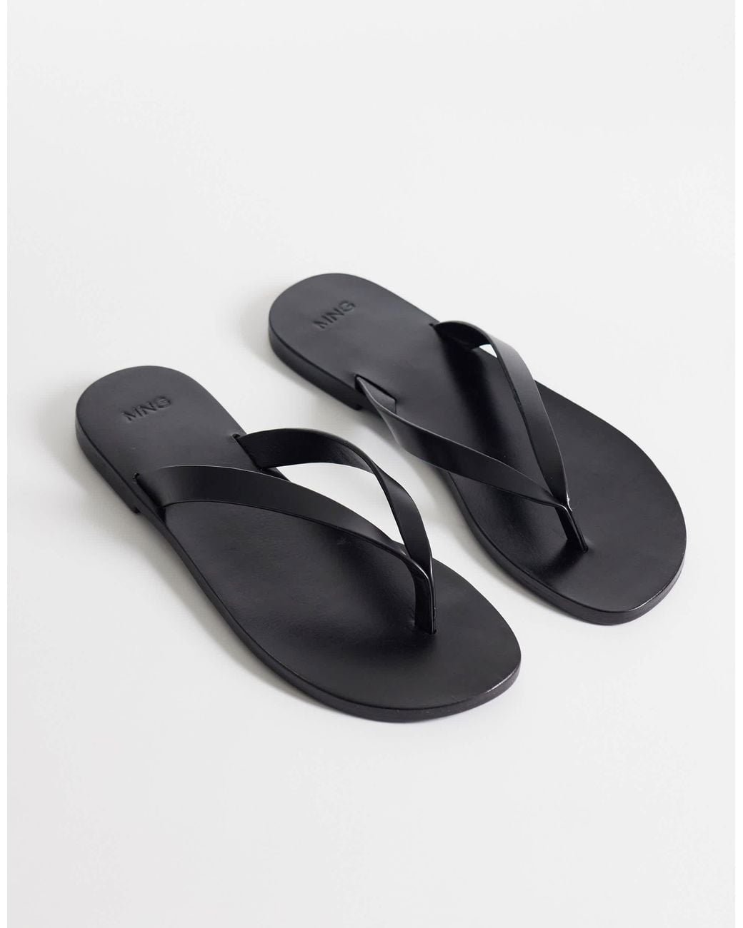 Mango Blue 100% Leather Flip Flops