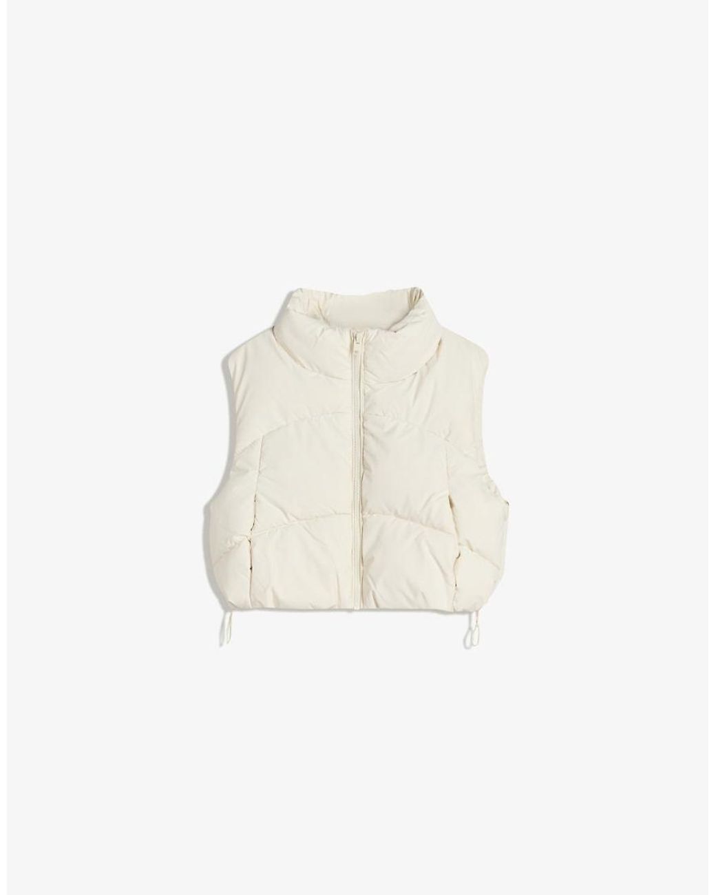 Bershka Natural Cropped Puffer Gilet