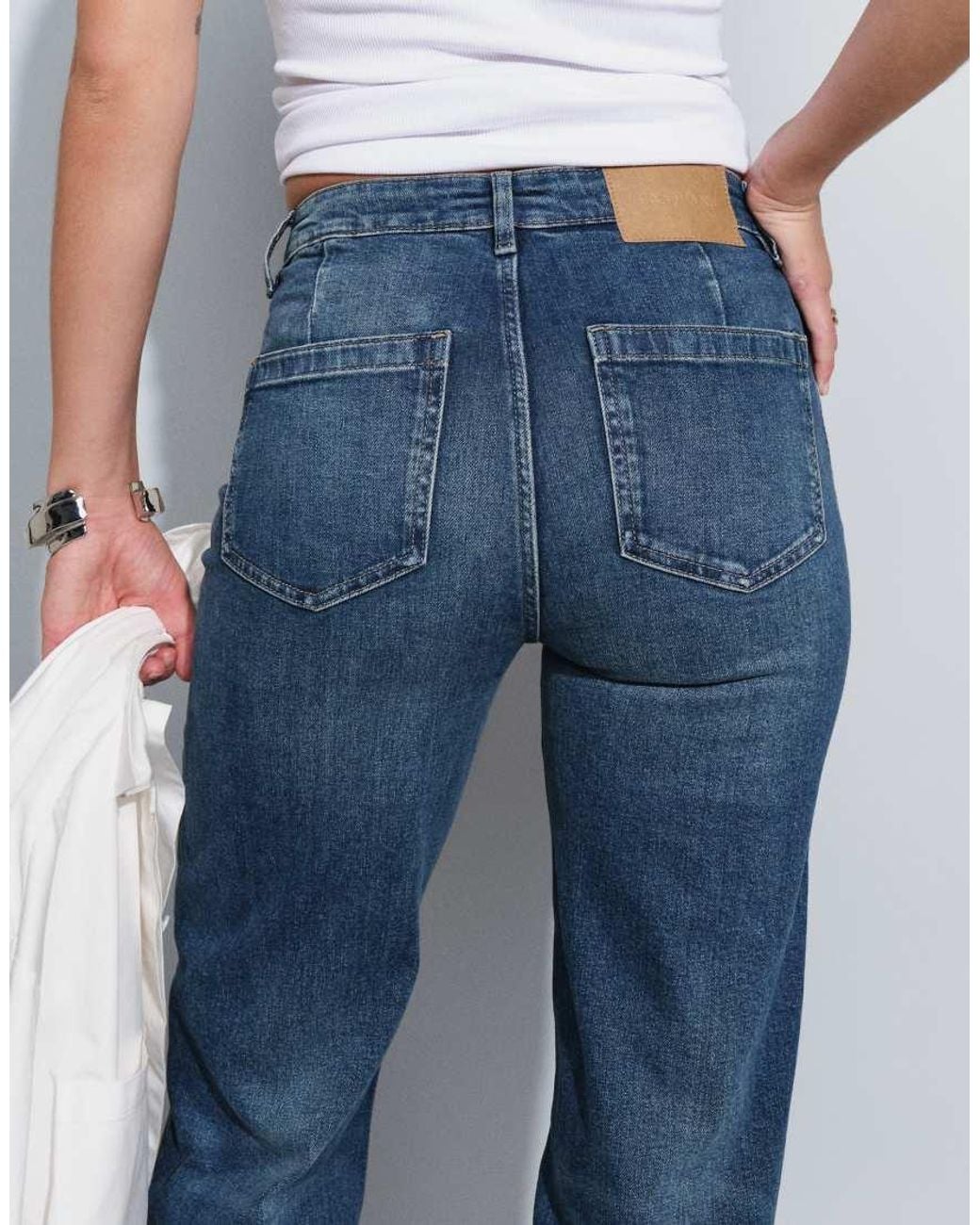 Gina Tricot Blue High Waist Front Pocket Flare Jeans