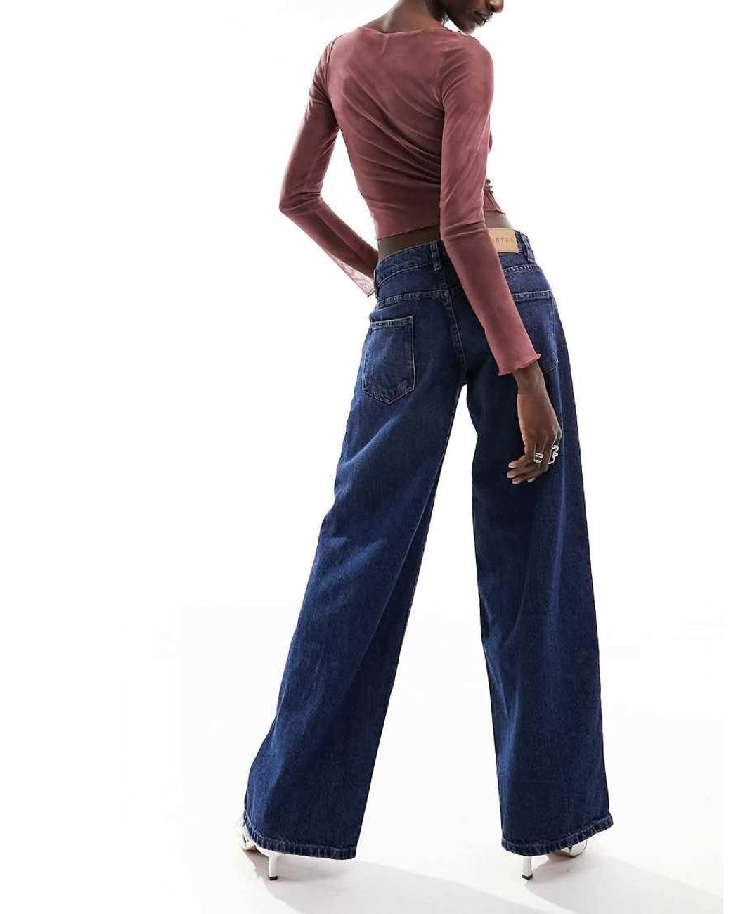Motel Blue Extra Wide Low Rise Jeans