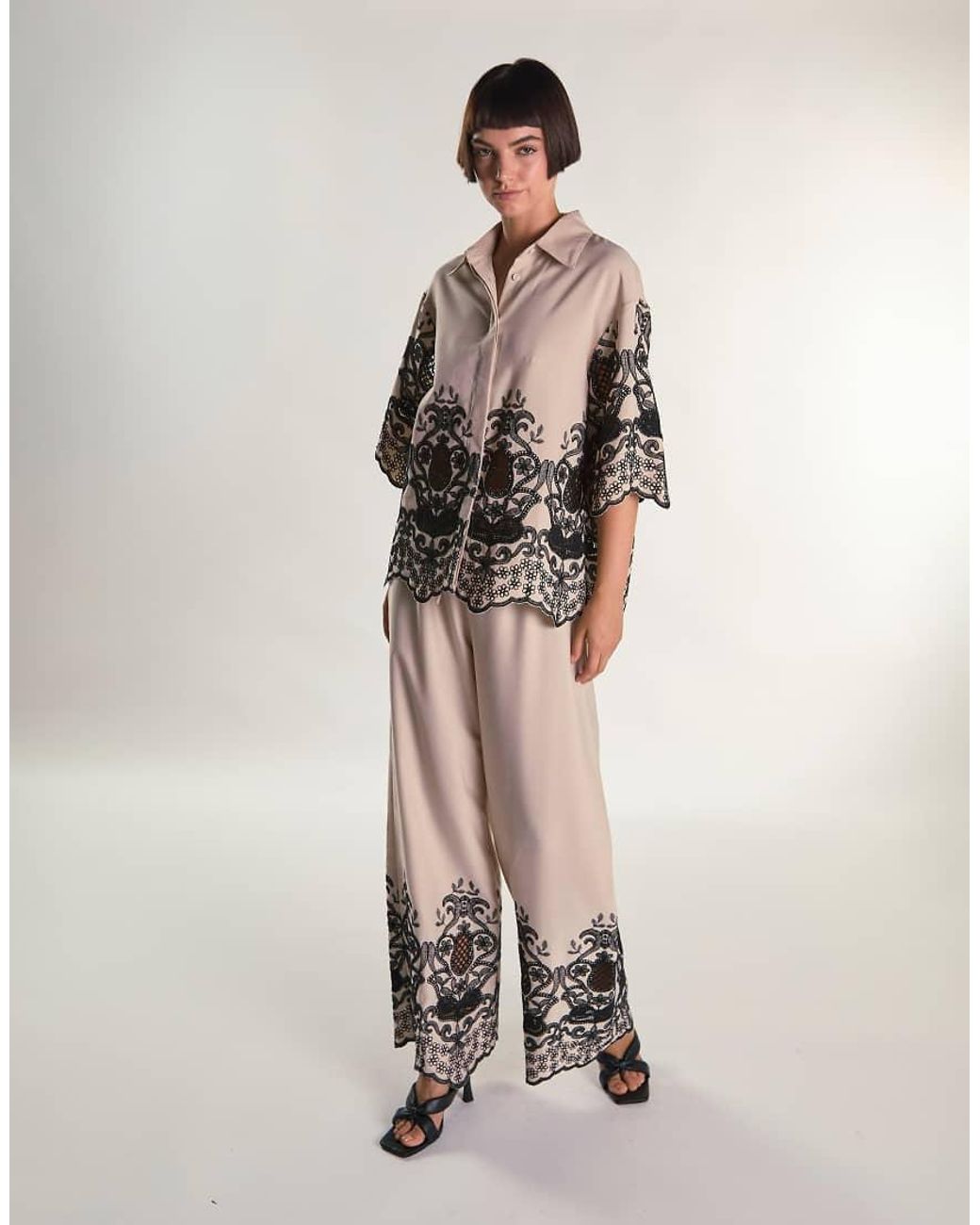 Glamorous Natural Wide Leg Trousers
