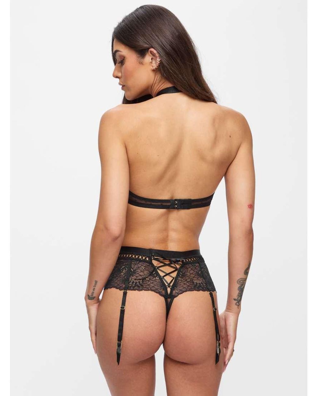 Ann Summers Black Entice Me Crotchless Set