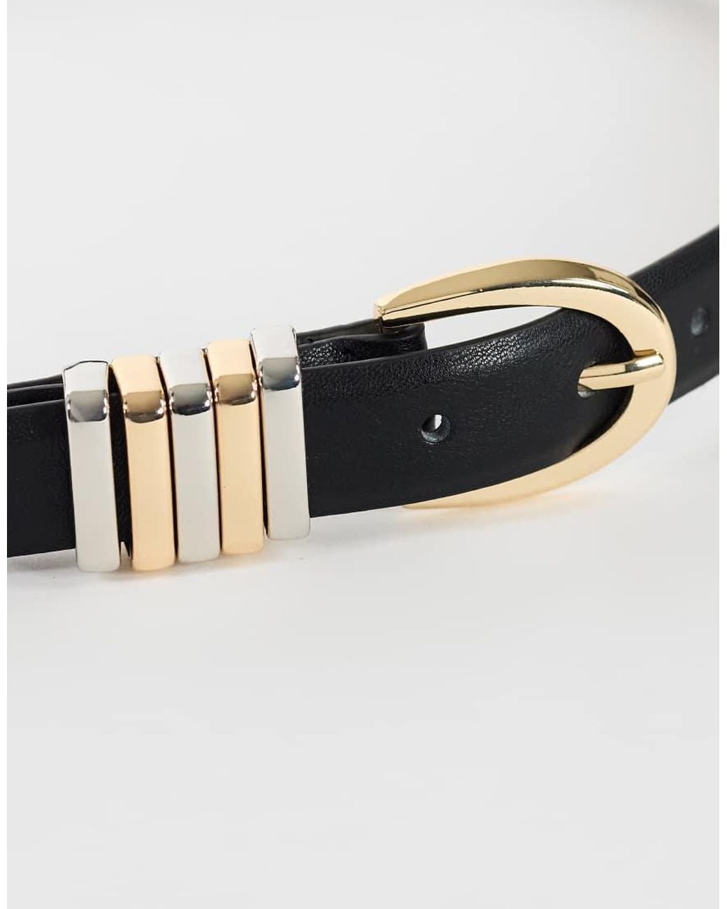 TOPSHOP White Bobbi Faux Leather Multi Keeper Belt