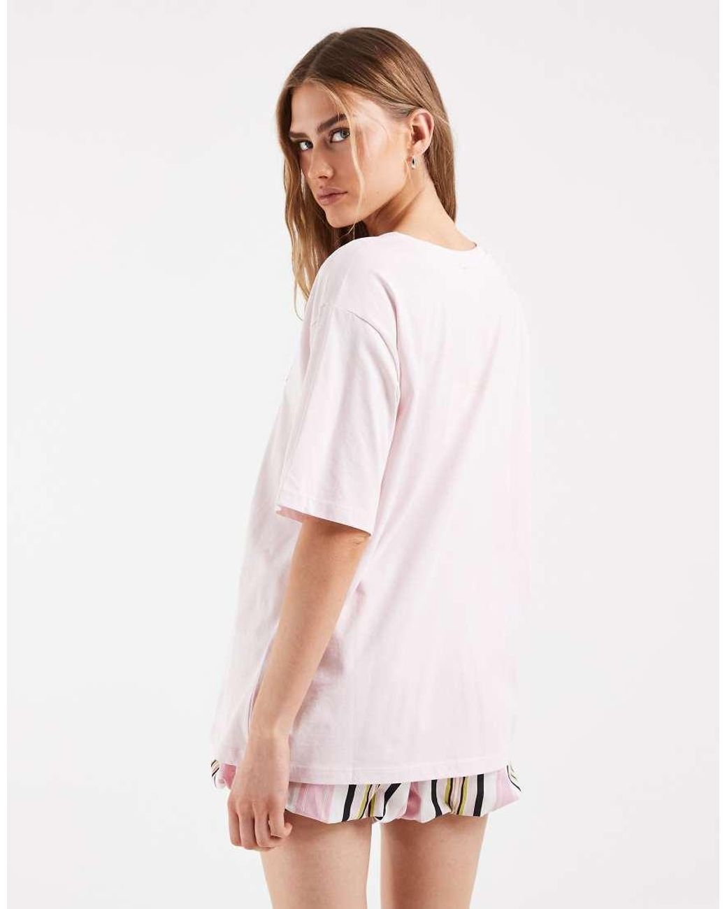 ONLY Gray Oversized T-shirt With Matcha Print
