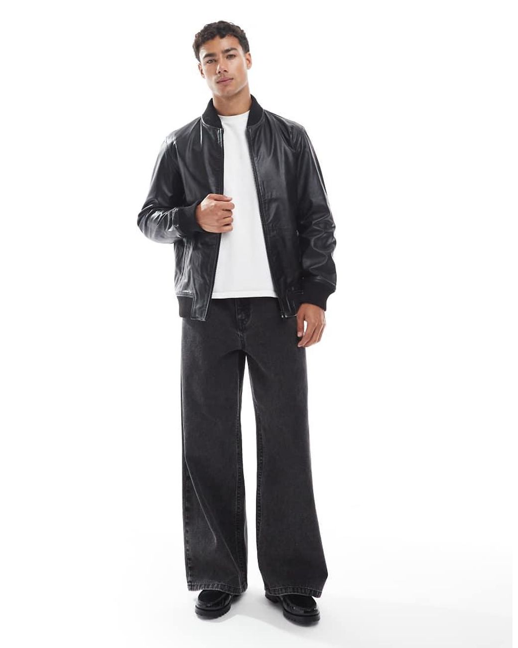JJ Rebel Blue Real Leather Bomber for men