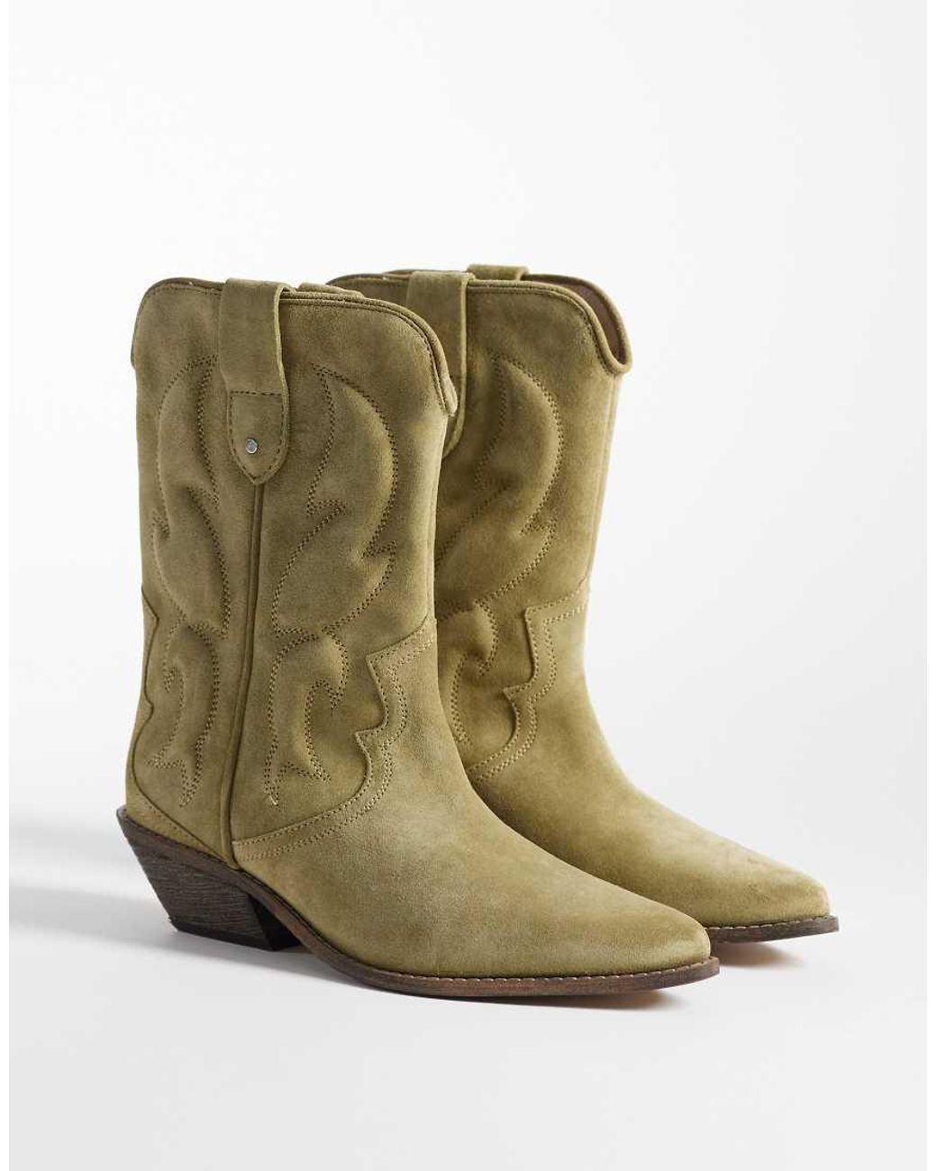 Bronx Green Chel-sey Western Ankle Boots