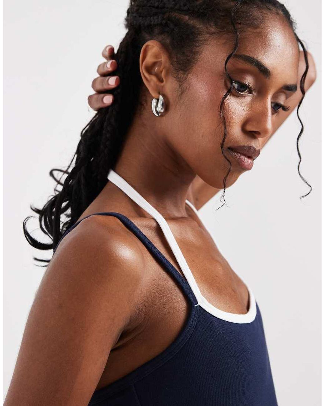 Hollister Blue Cropped Double Strap Cami