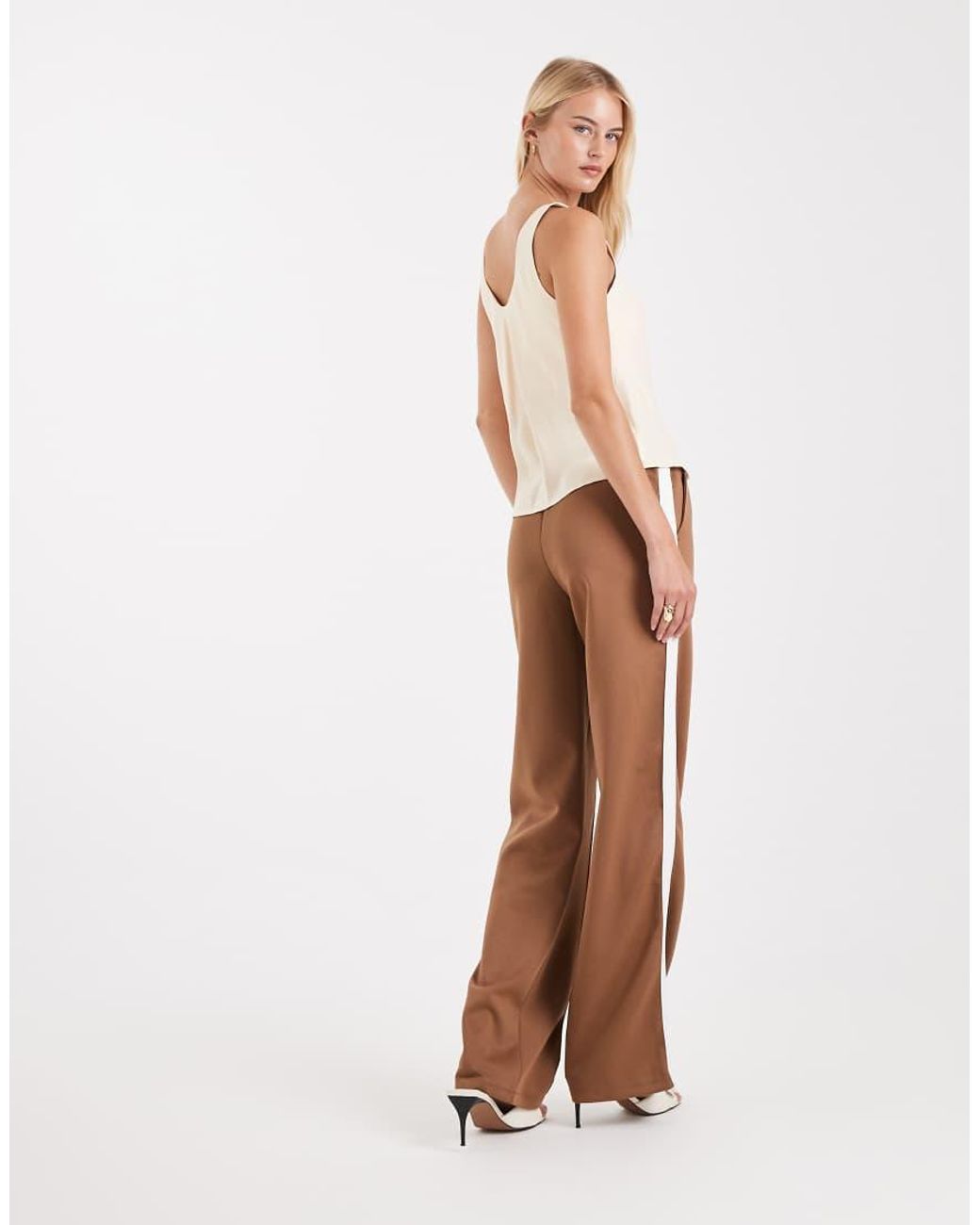 Noisy May White Straight Leg Jersey Trouser