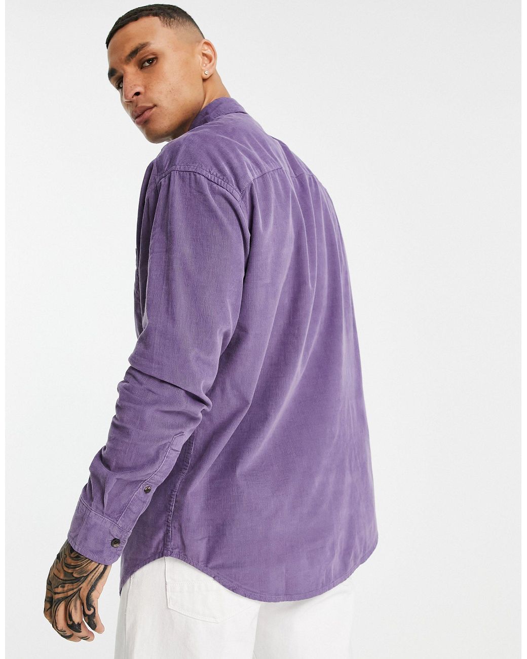Chemise oversize en velours côtelé - mauve ASOS pour homme en coloris Violet  | Lyst
