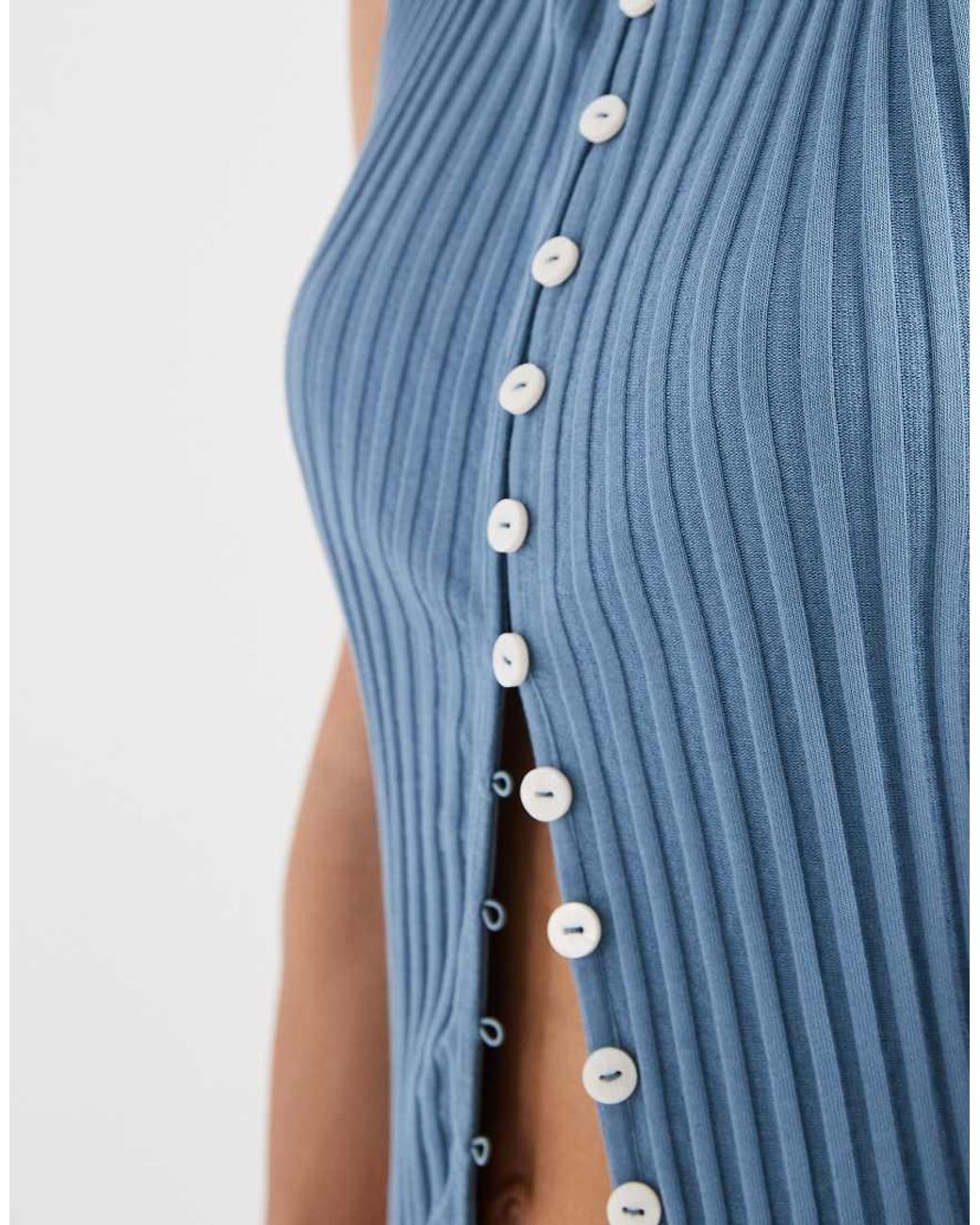 Free People Blue Tilly Button Down Tank Top