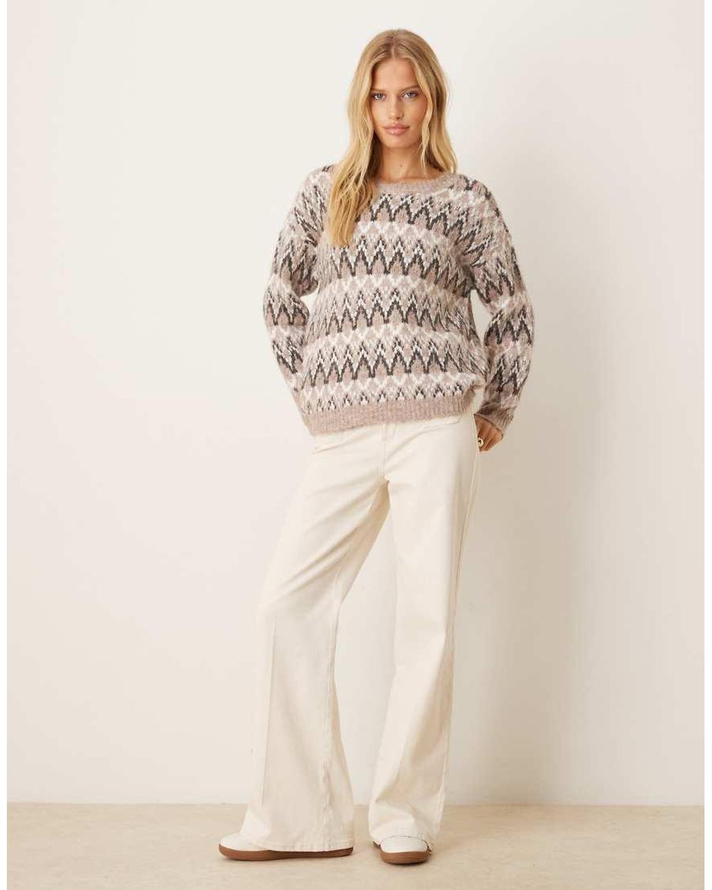Vila Natural Chunky Fairisle Sweater