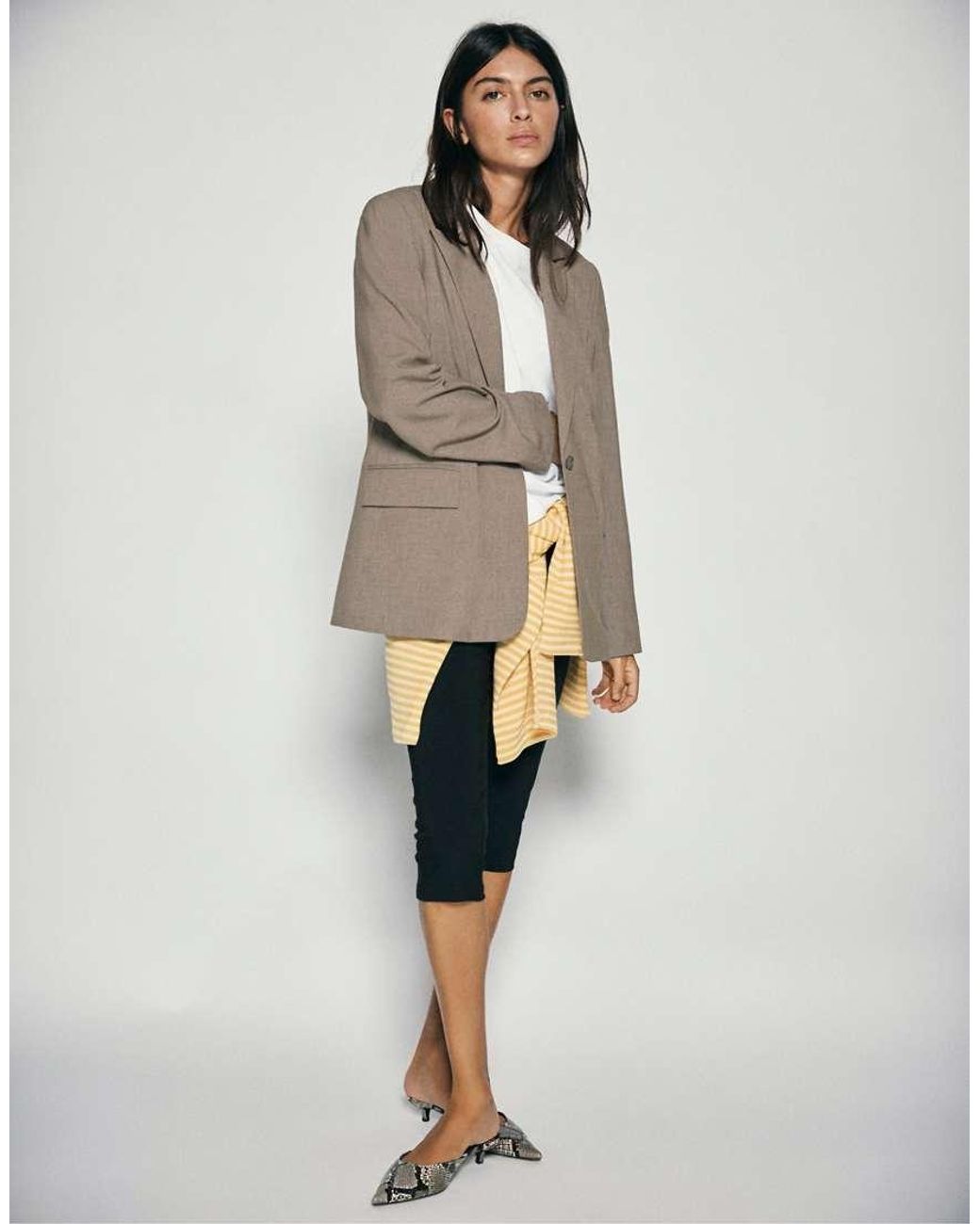 Pull&Bear Natural Basic Blazer