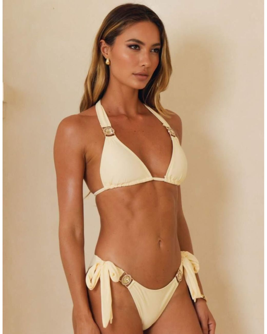 Moda Minx Brown Amour Triangle Bikini Top