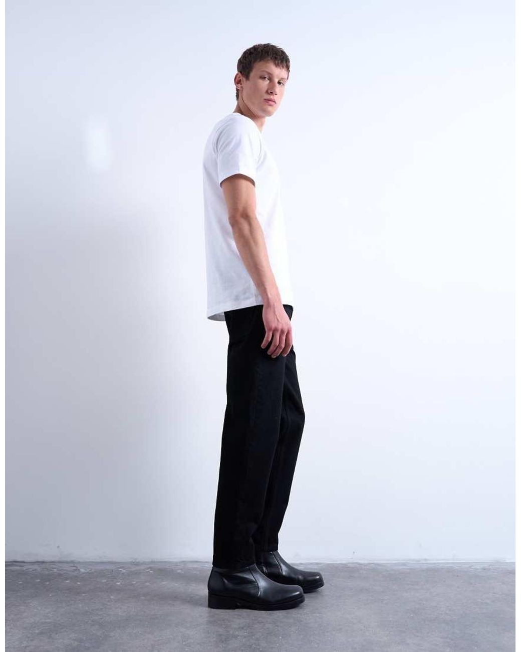 Topman Blue Rigid Taper Jeans for men