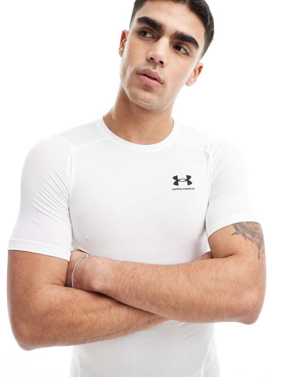 Under Armour White Heatgear Compression T-Shirt for men