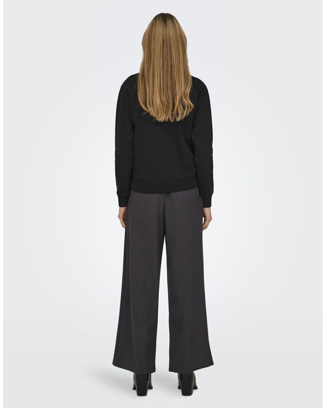 Jdy Black Paris Crew Neck Sweatshirt
