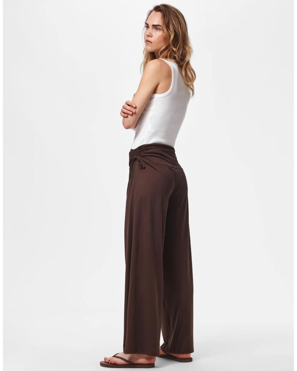 Pieces Brown Trousers