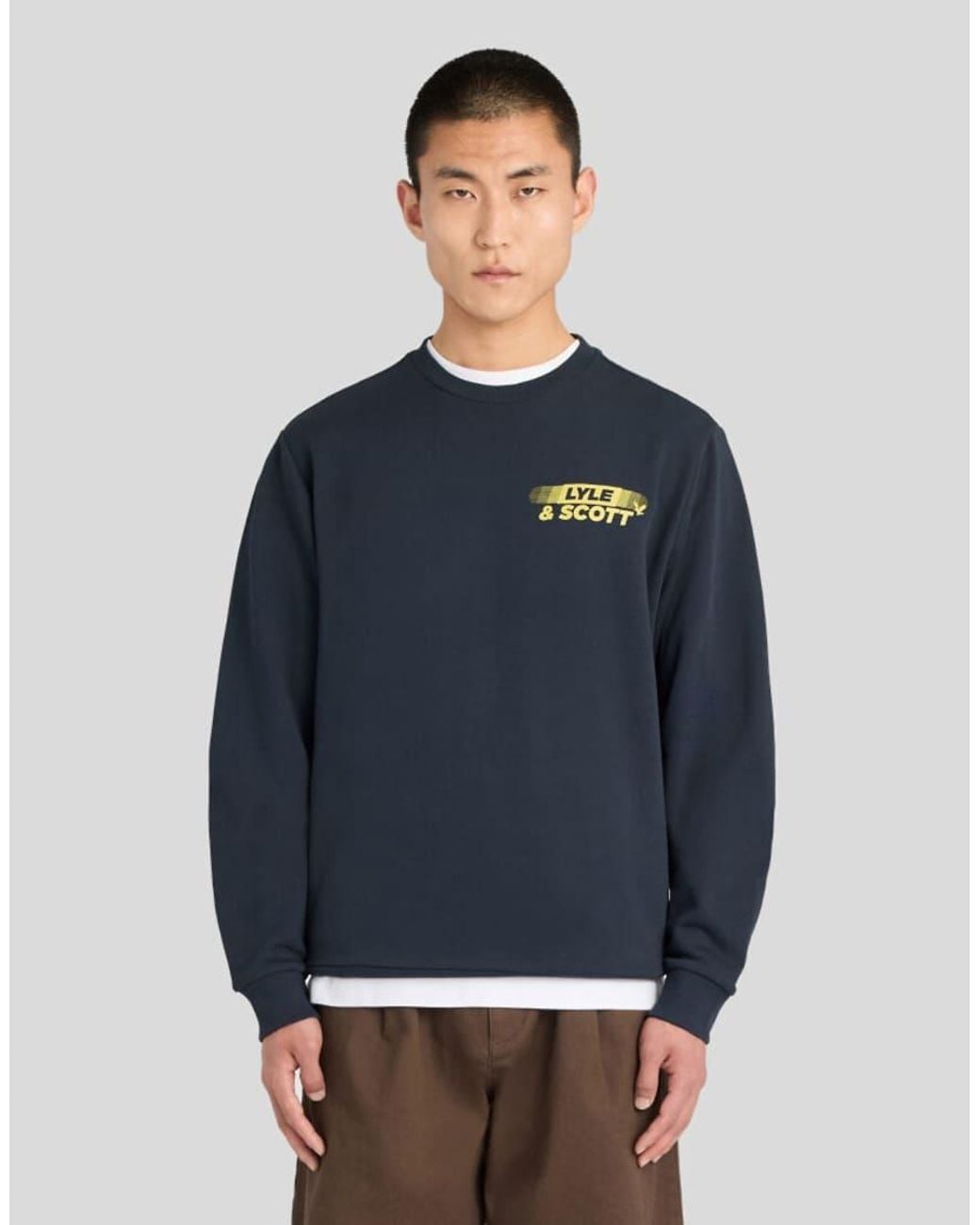 Lyle & Scott Blue Mid Layers Branded Repeat Graphic Sweatshirt for men