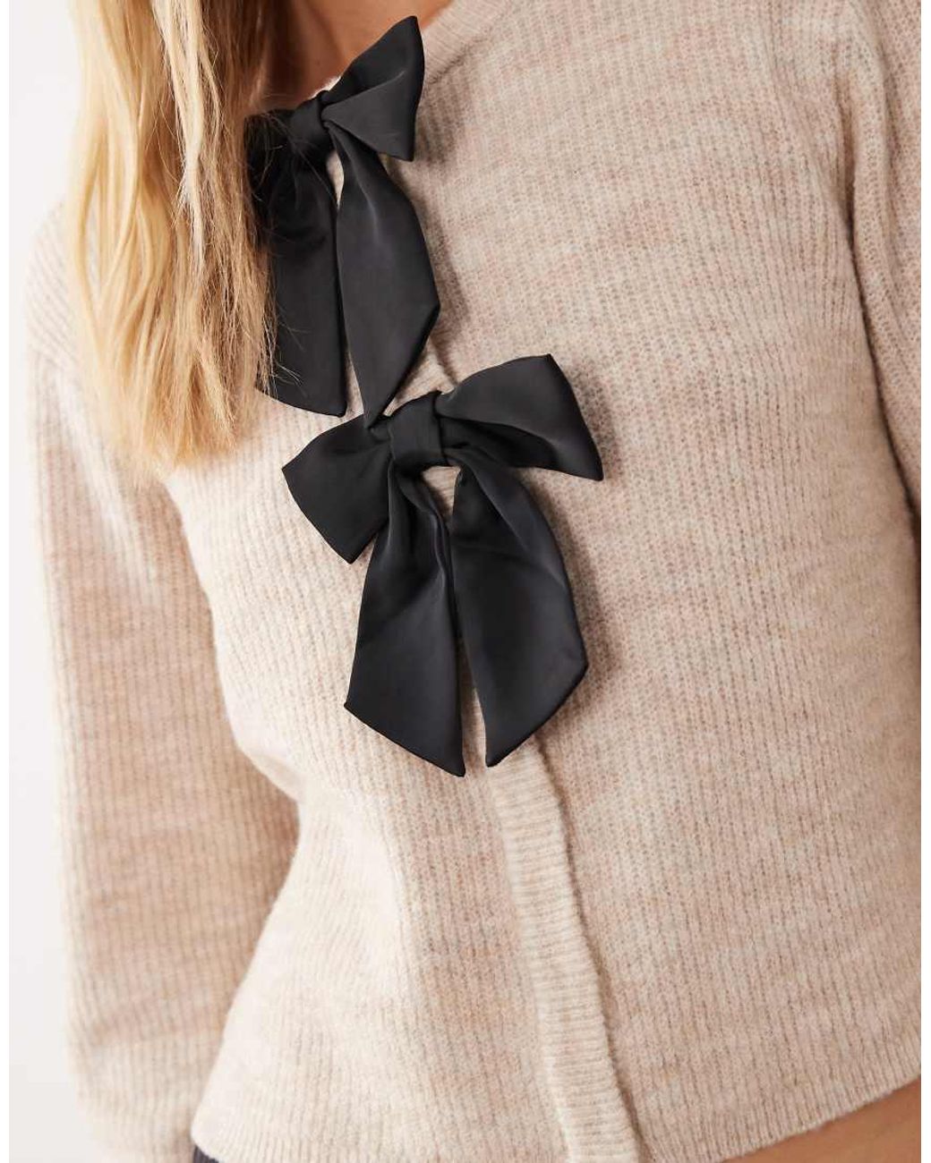 Jdy Natural Bow Details Knitted Cardigan