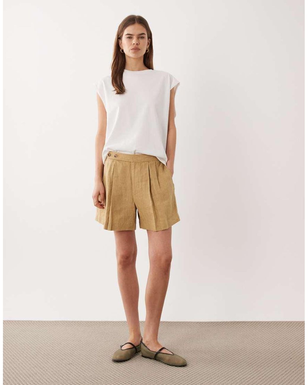 Polo Ralph Lauren White Linen Look Woven Shorts