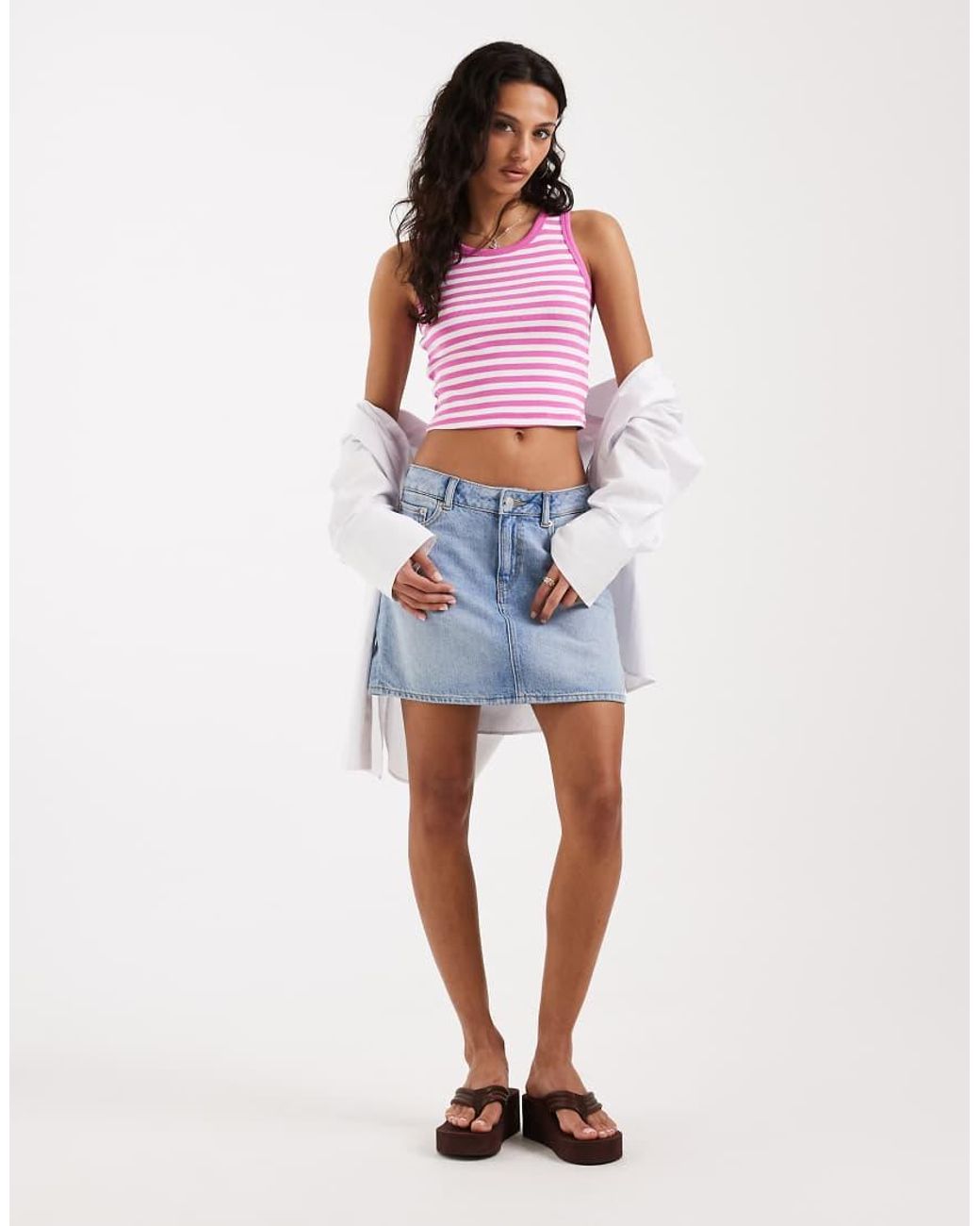 JJXX Red Fallon Ribbed Cropped Vest
