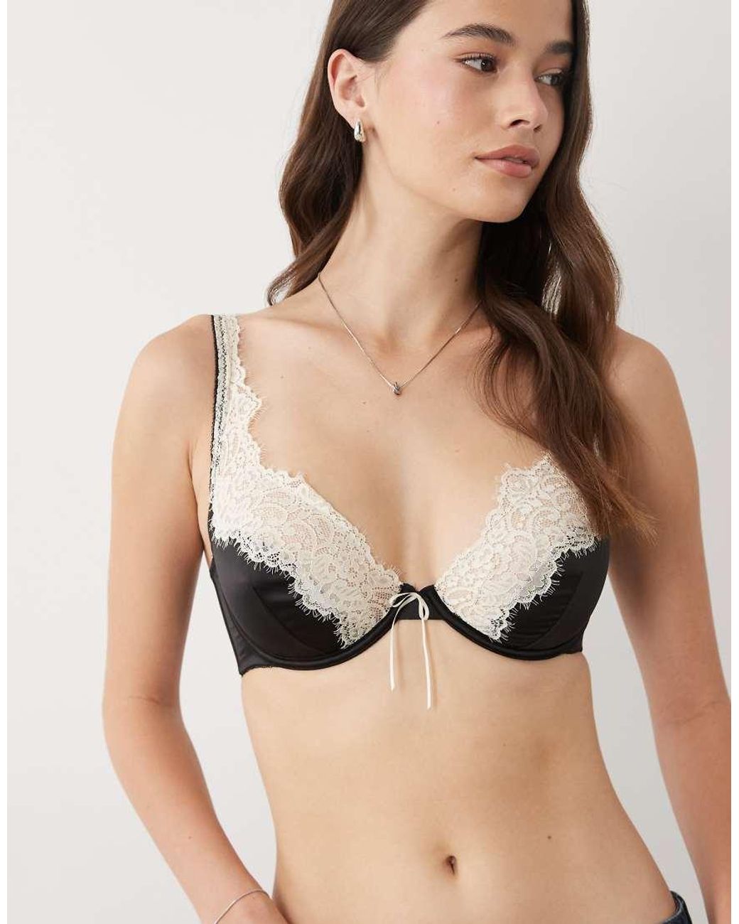 ASOS Black Fuller Bust Delilah Satin High Apex Underwire