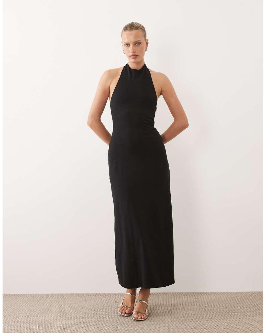 ASOS Blue Halter Trapeze Midi Dress