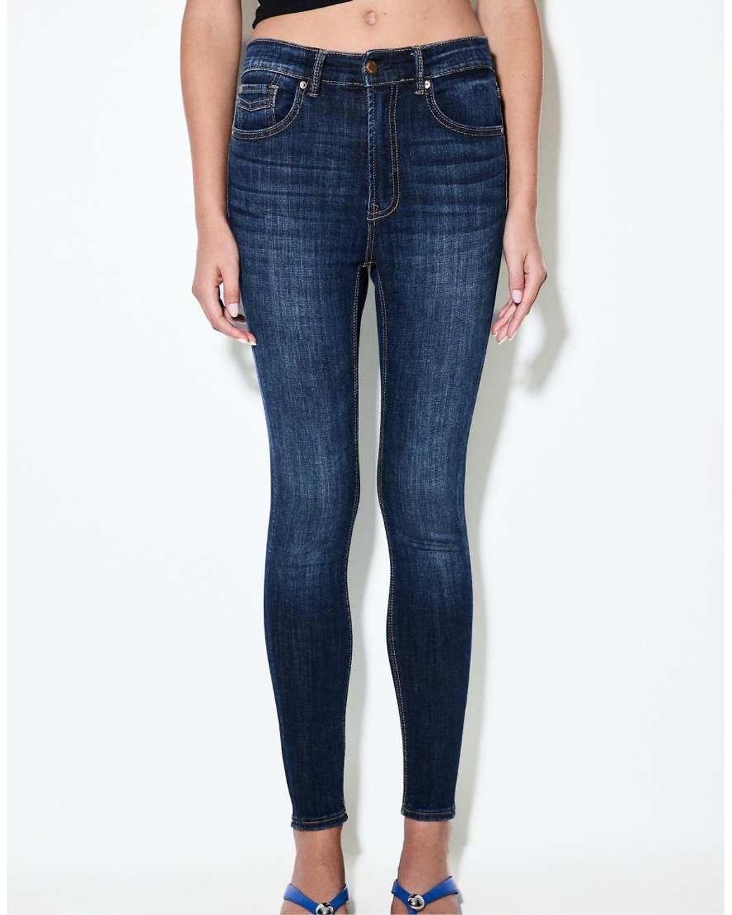 Stradivarius Blue D07 Regular Waist Skinny Jeans