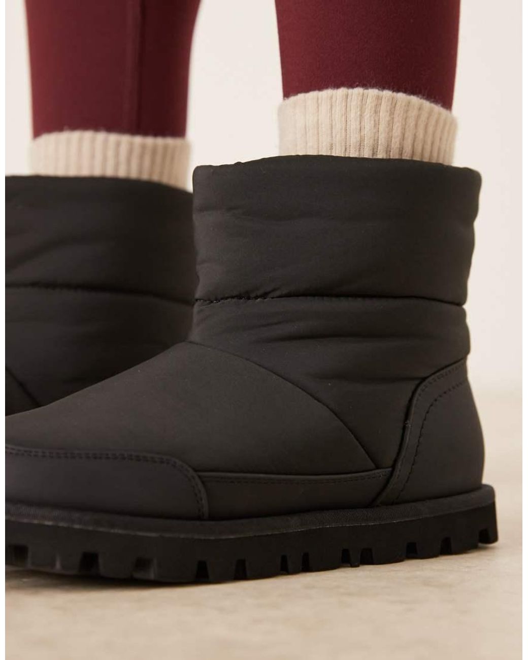 ASOS Black Audrey Nylon Snow Boots