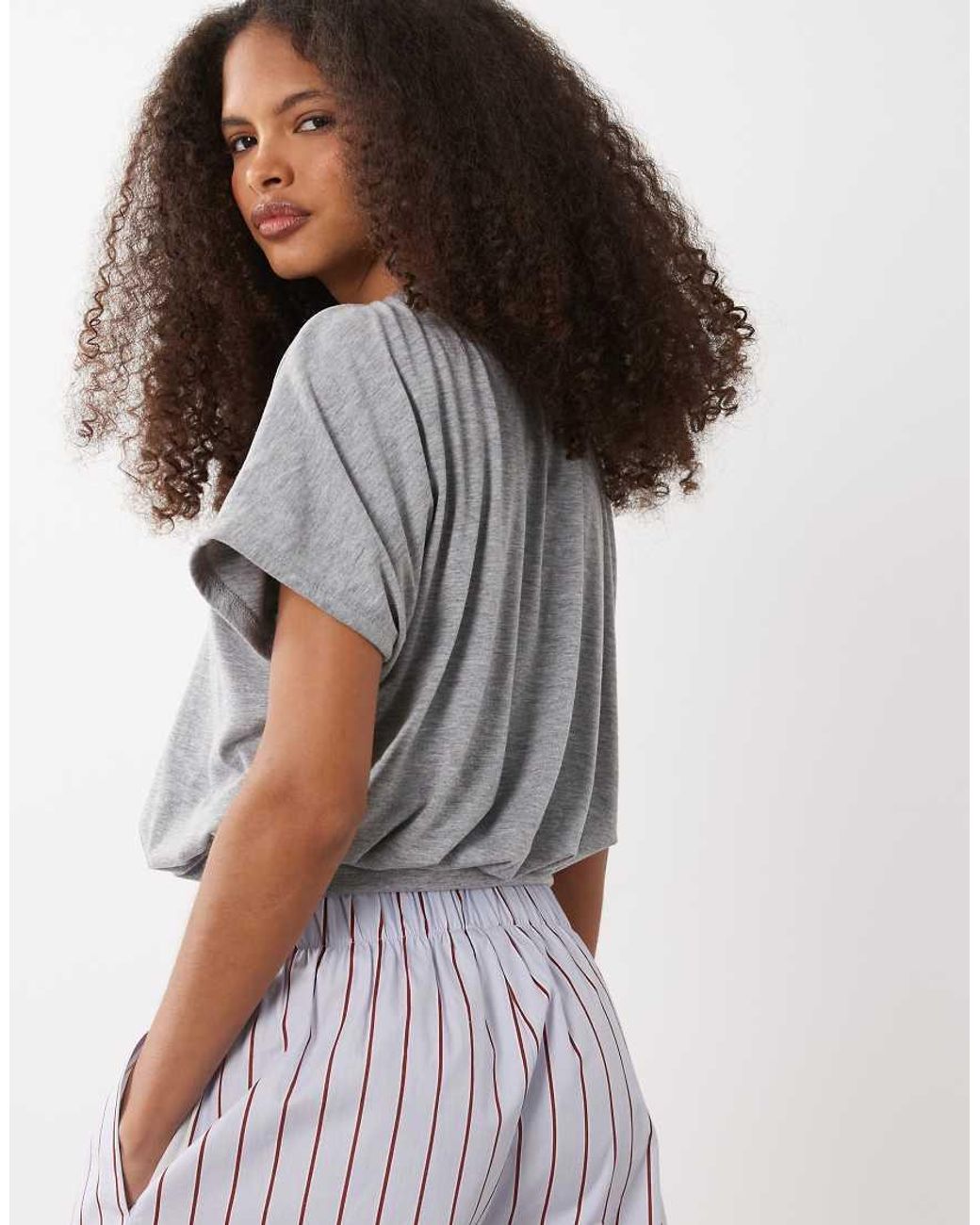 ASOS Brown Short Sleeve Balloon Top