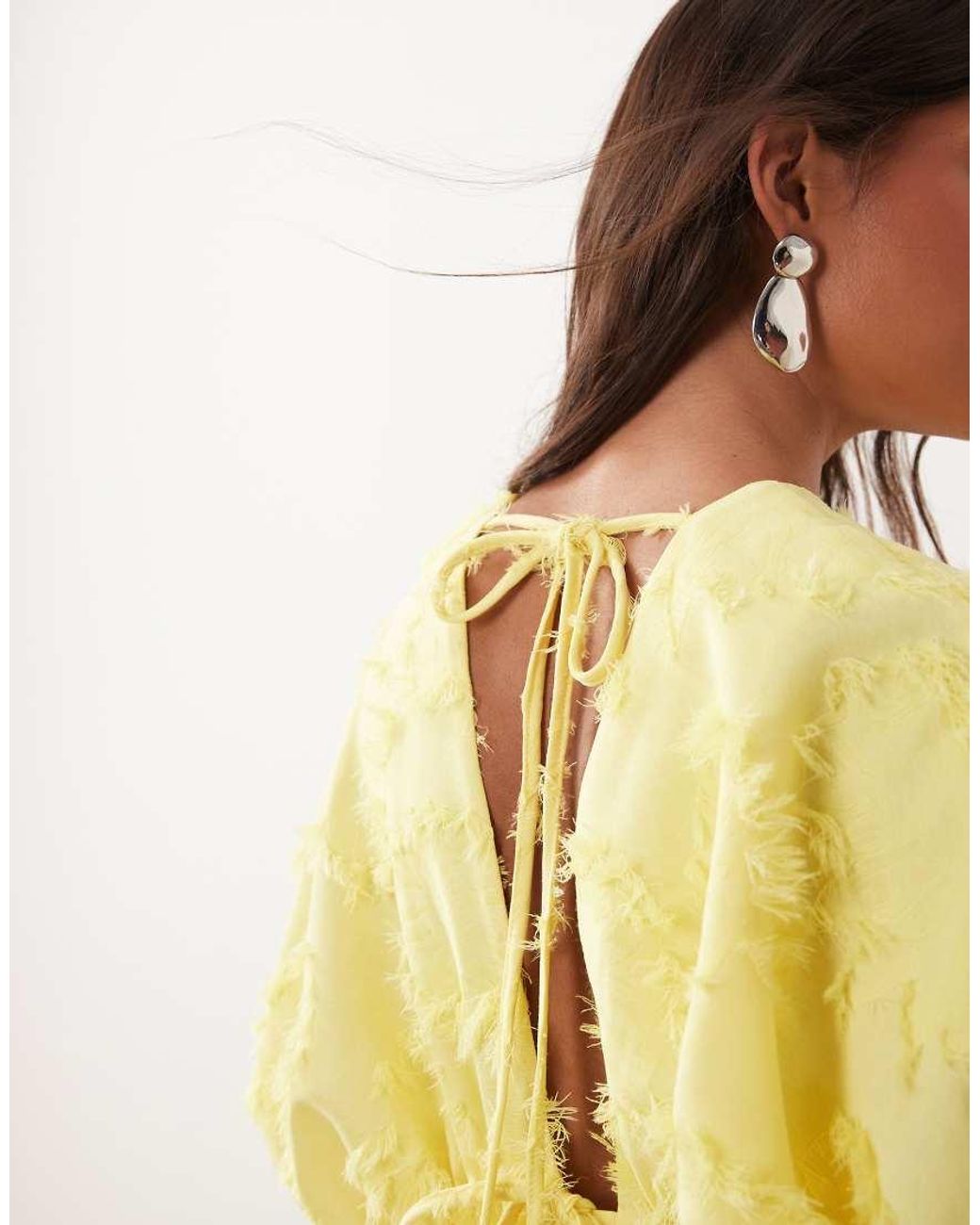 ARRANGE Yellow Textured Pintuck Maxi Dress
