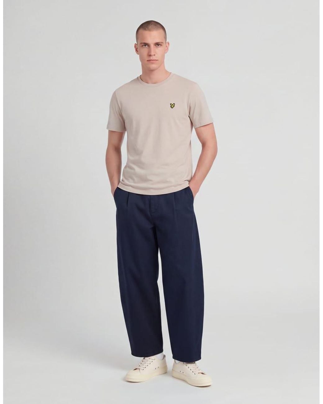 Lyle & Scott White Ss T-Shirts Plain T-Shirt for men