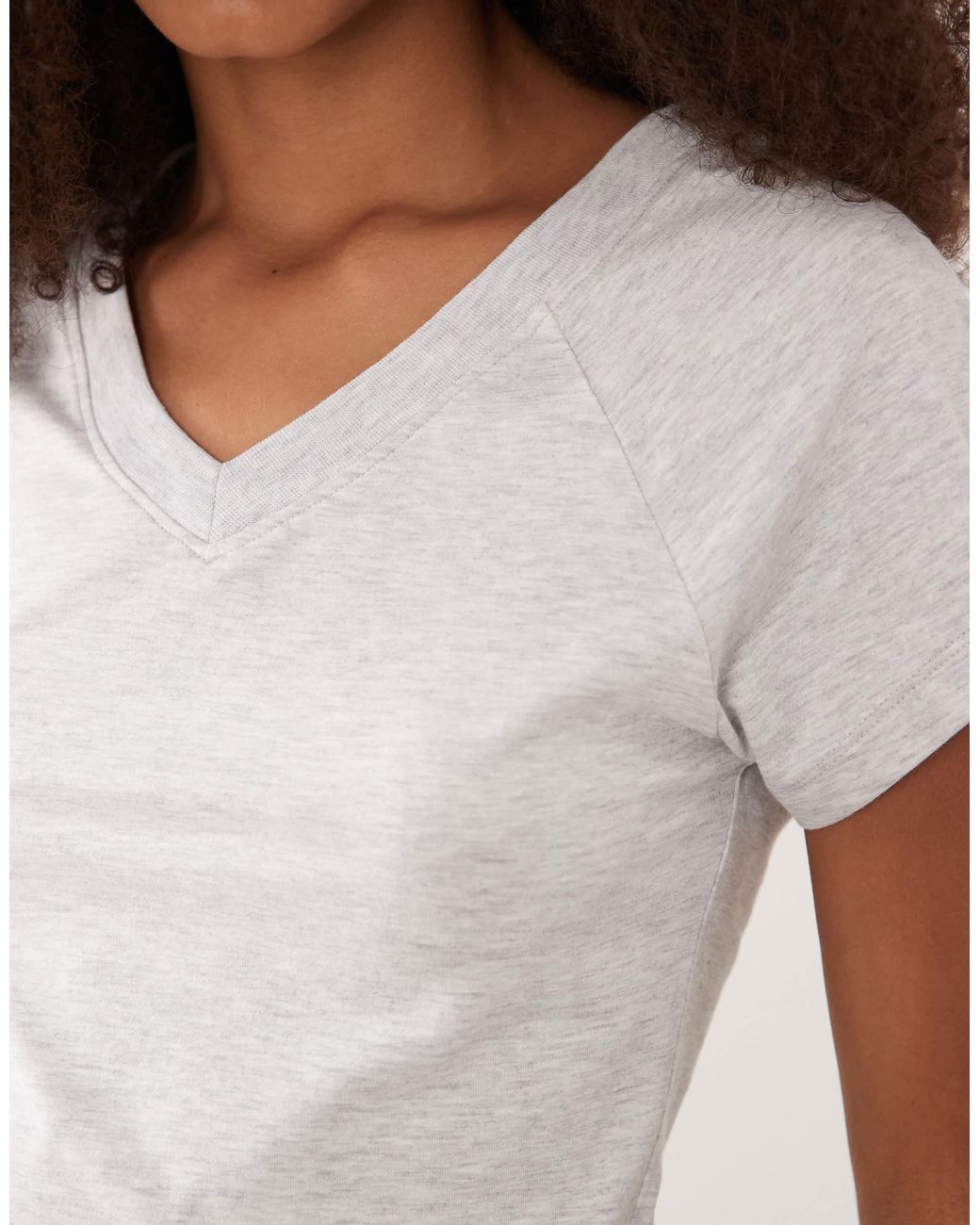 Top d'ensemble à manches courtes et col en v ASOS en coloris White